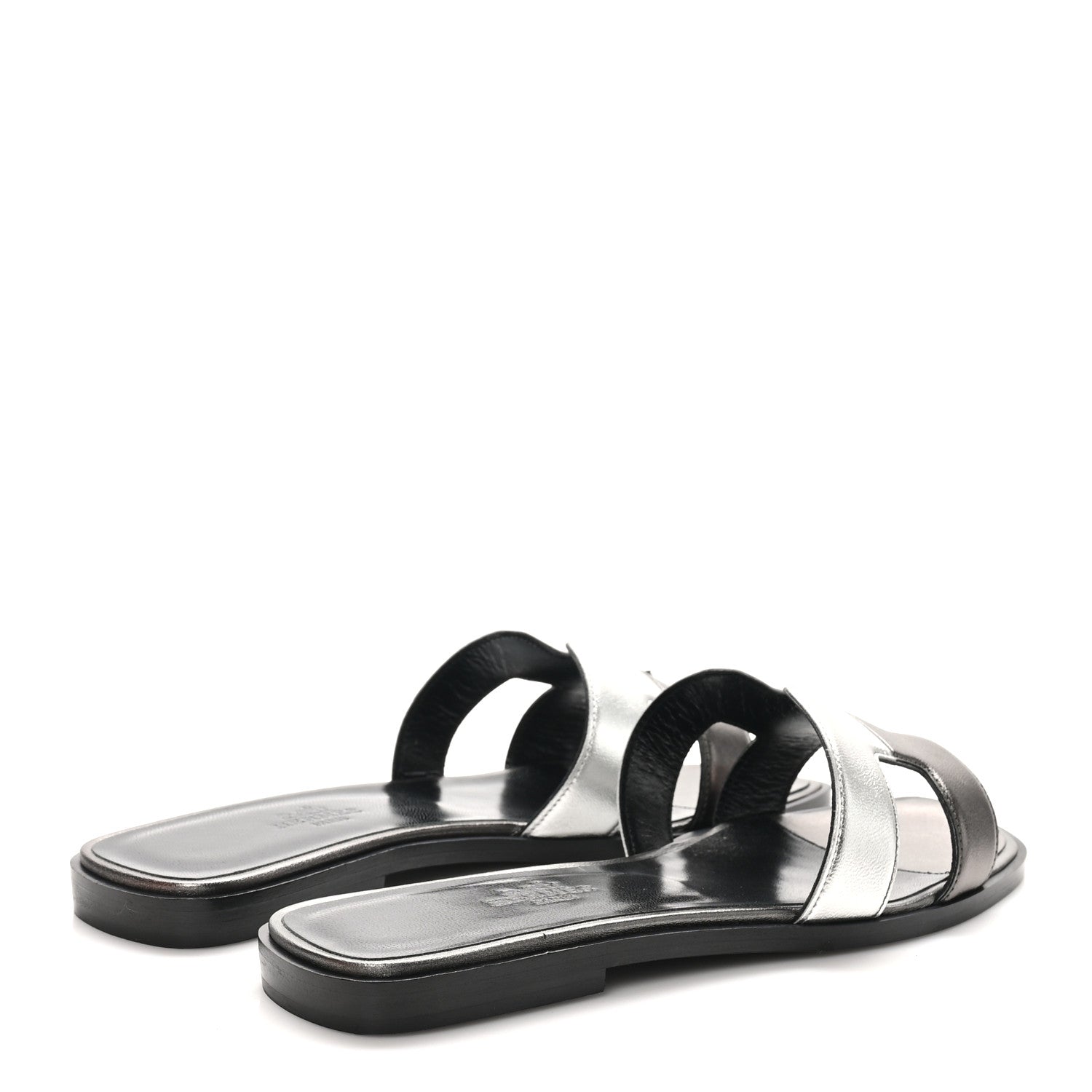 Metallic Nappa Box Oran Sandals 37 Canon De Fusil Argent