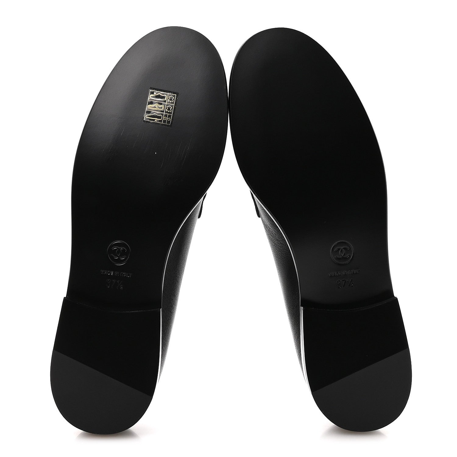 Lambskin CC Mocassin Loafers 37.5 Black