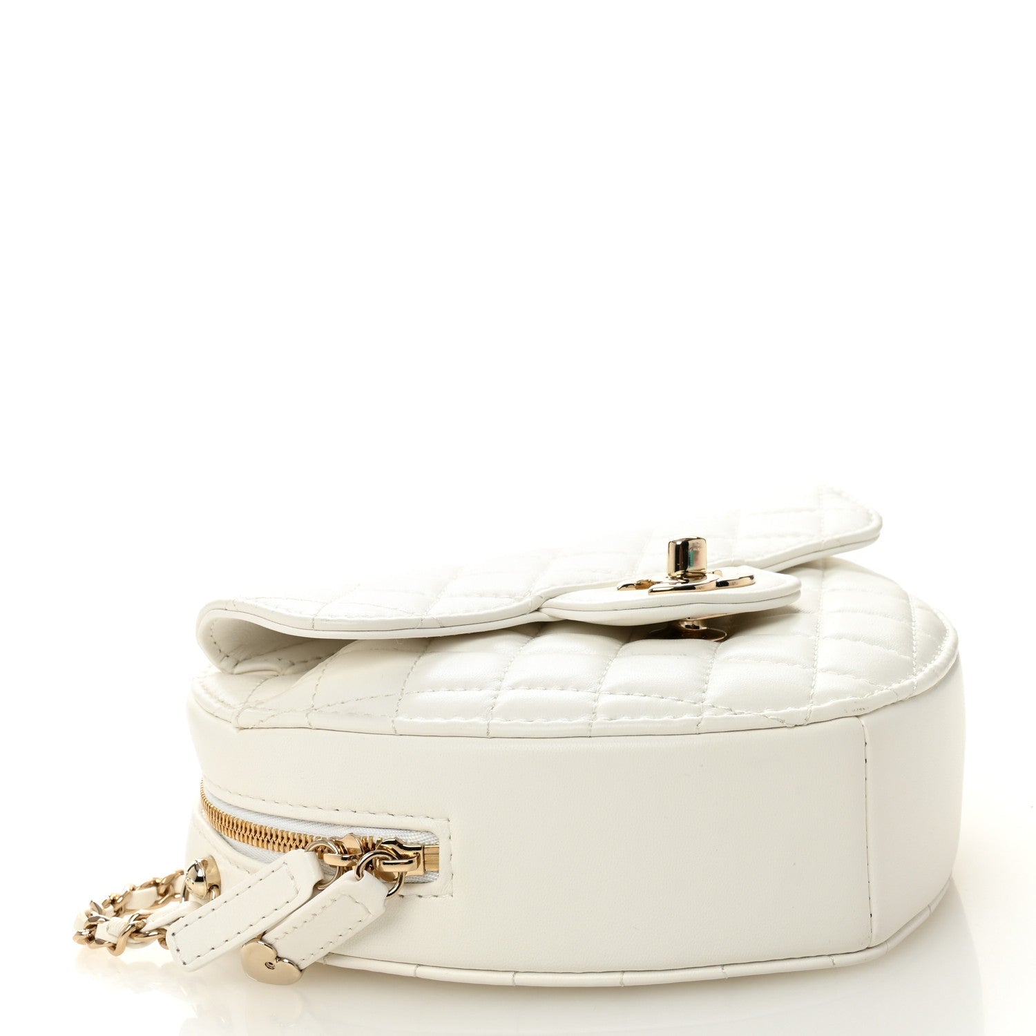 Lambskin Quilted CC In Love Heart Bag White