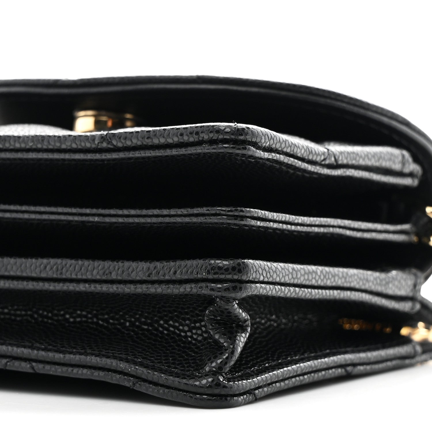 Caviar Quilted Clutch With Chain Black