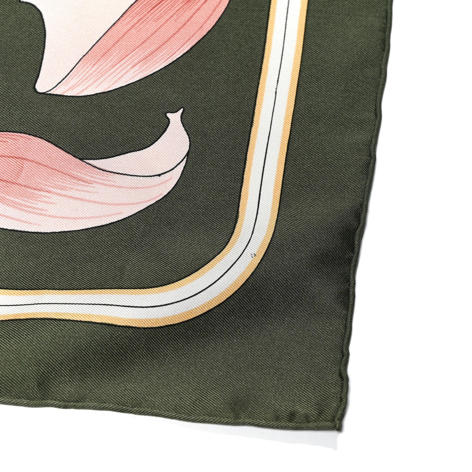 Silk Fleurs de Lotus Scarf 90 Green Pink