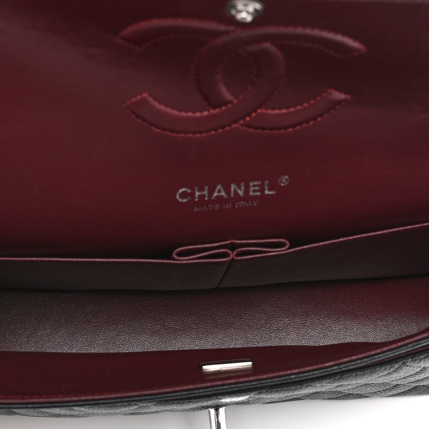 Caviar Quilted Medium Double Flap Black