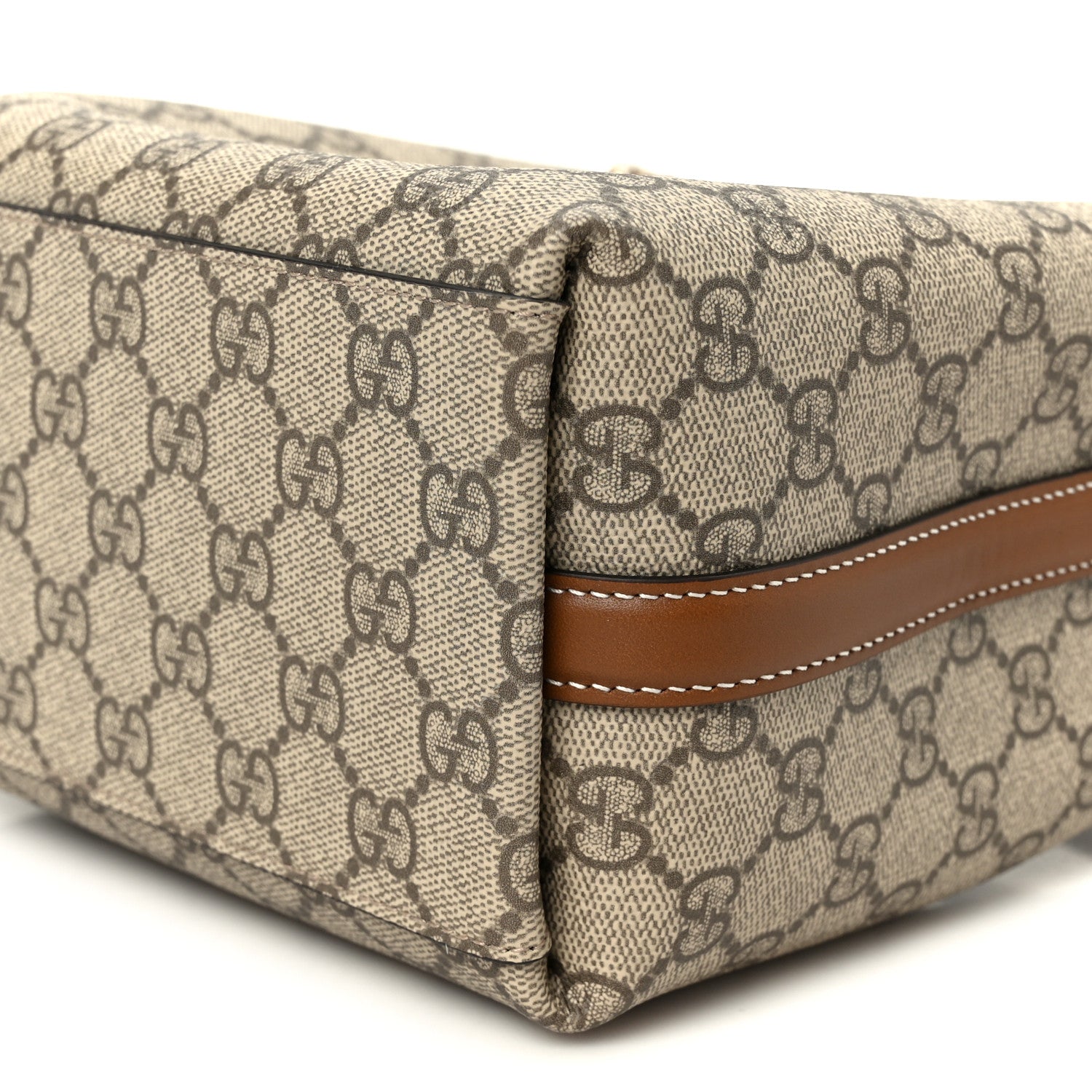 GG Supreme Monogram Emblem Small Shoulder Bag Beige Ebony Sundial