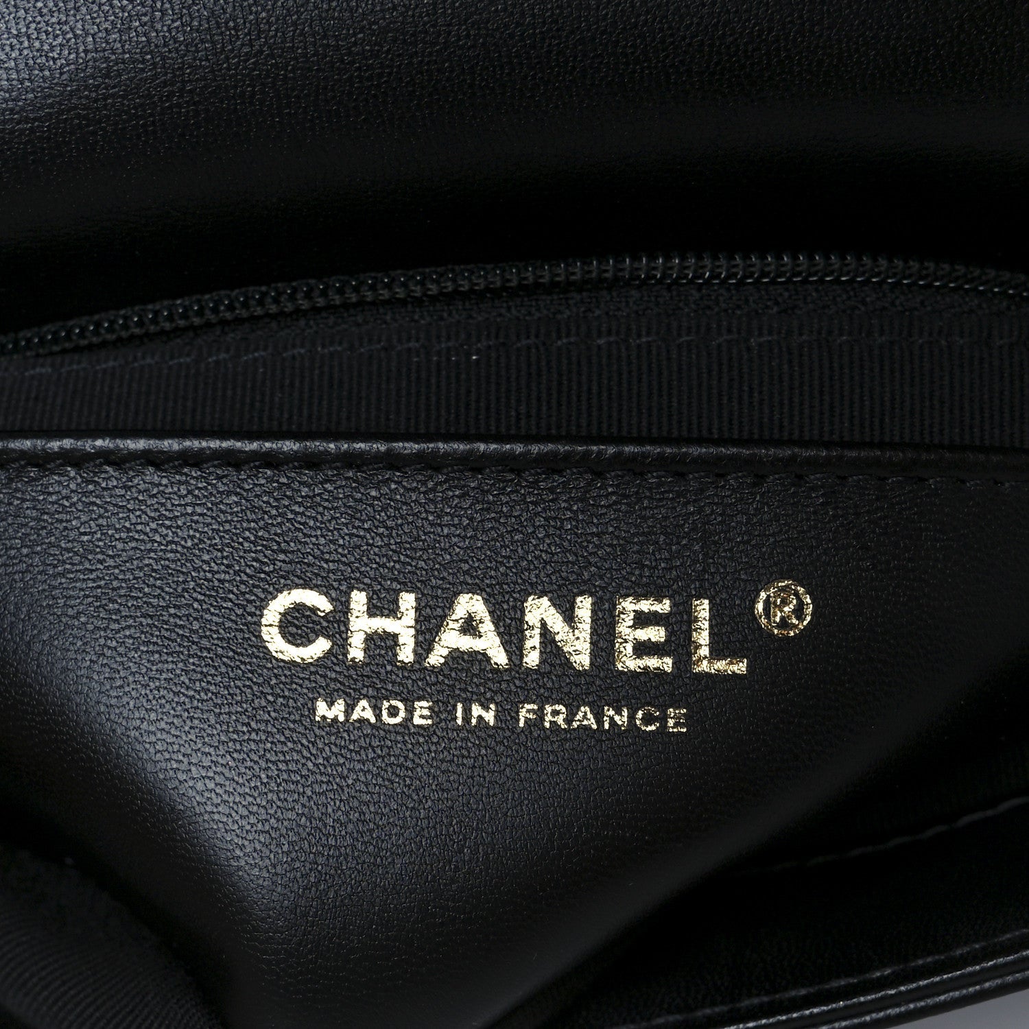 Shiny Lambskin Quilted Half Mini Flap Black