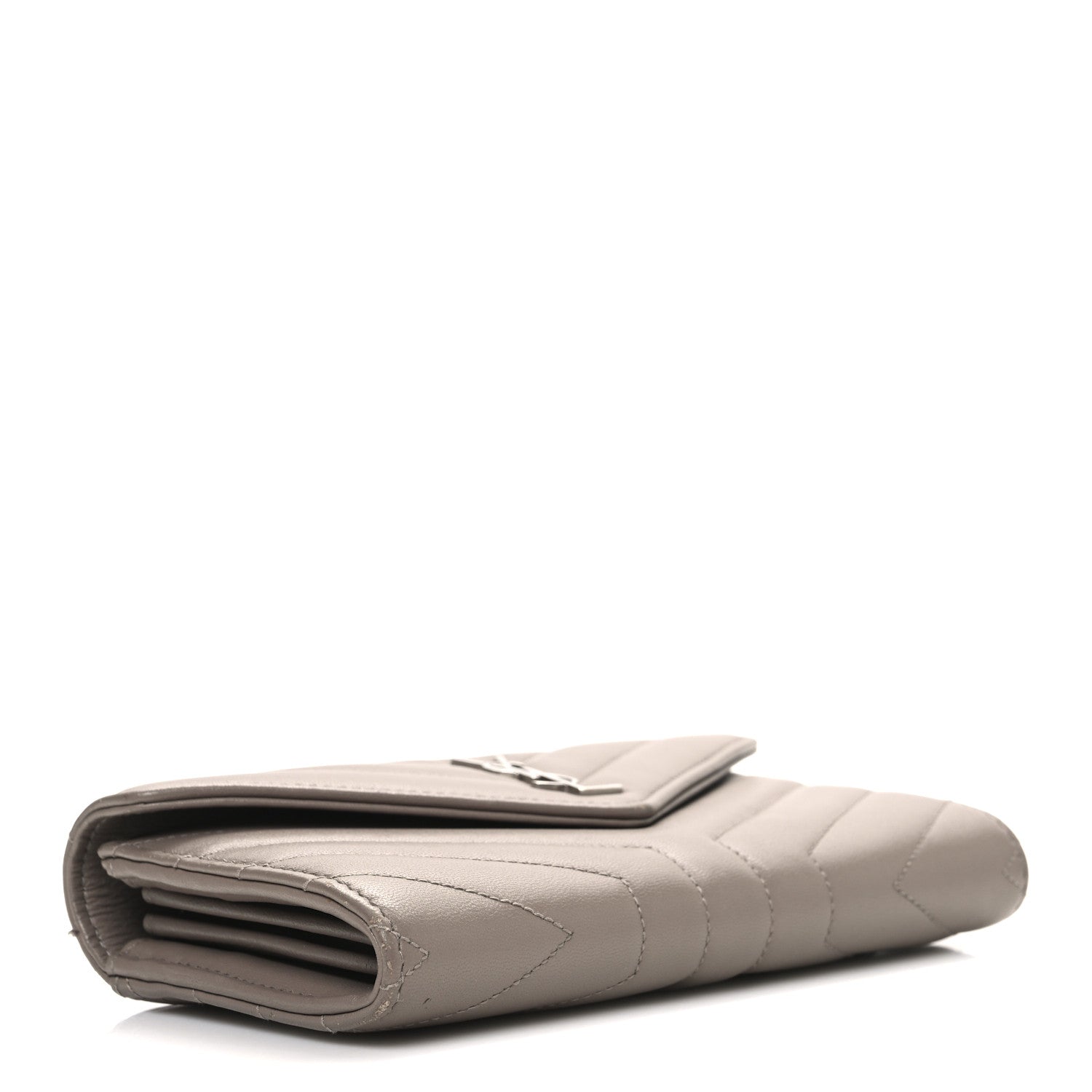 Lambskin Y Quilted Monogram Large Loulou Flap Wallet Mink