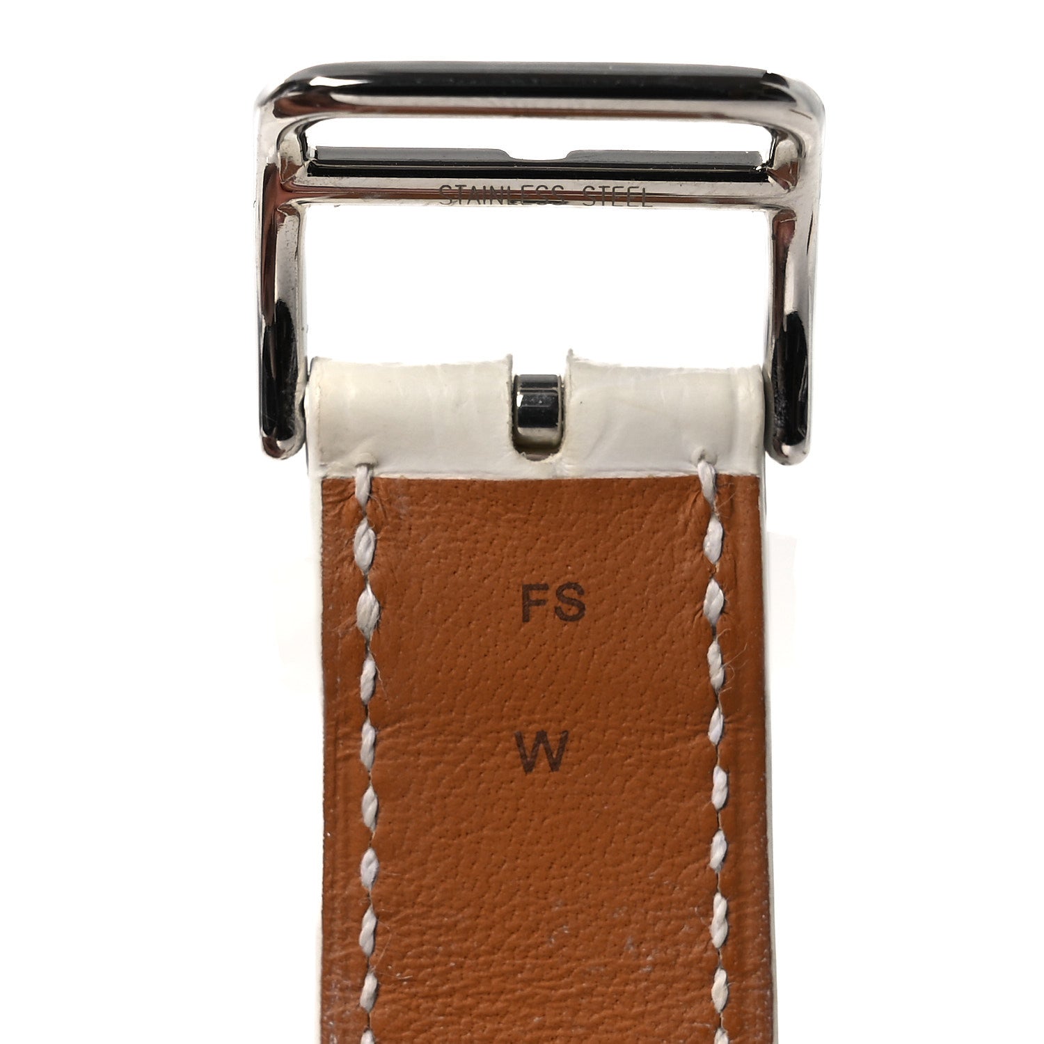 Matte Alligator Single Tour Watch Strap White