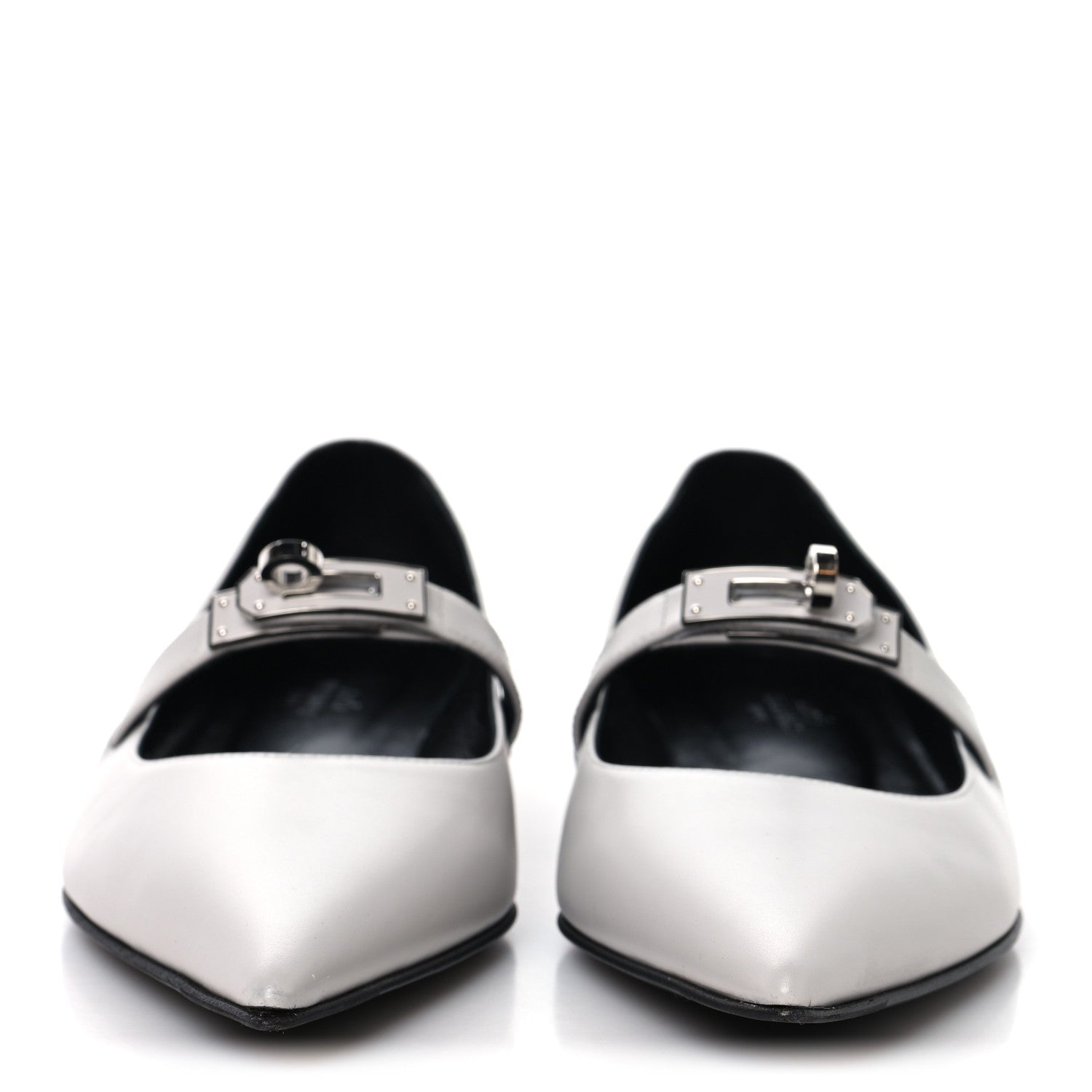 Calfskin Kelly Ballet Flat 37.5 Gris Clair