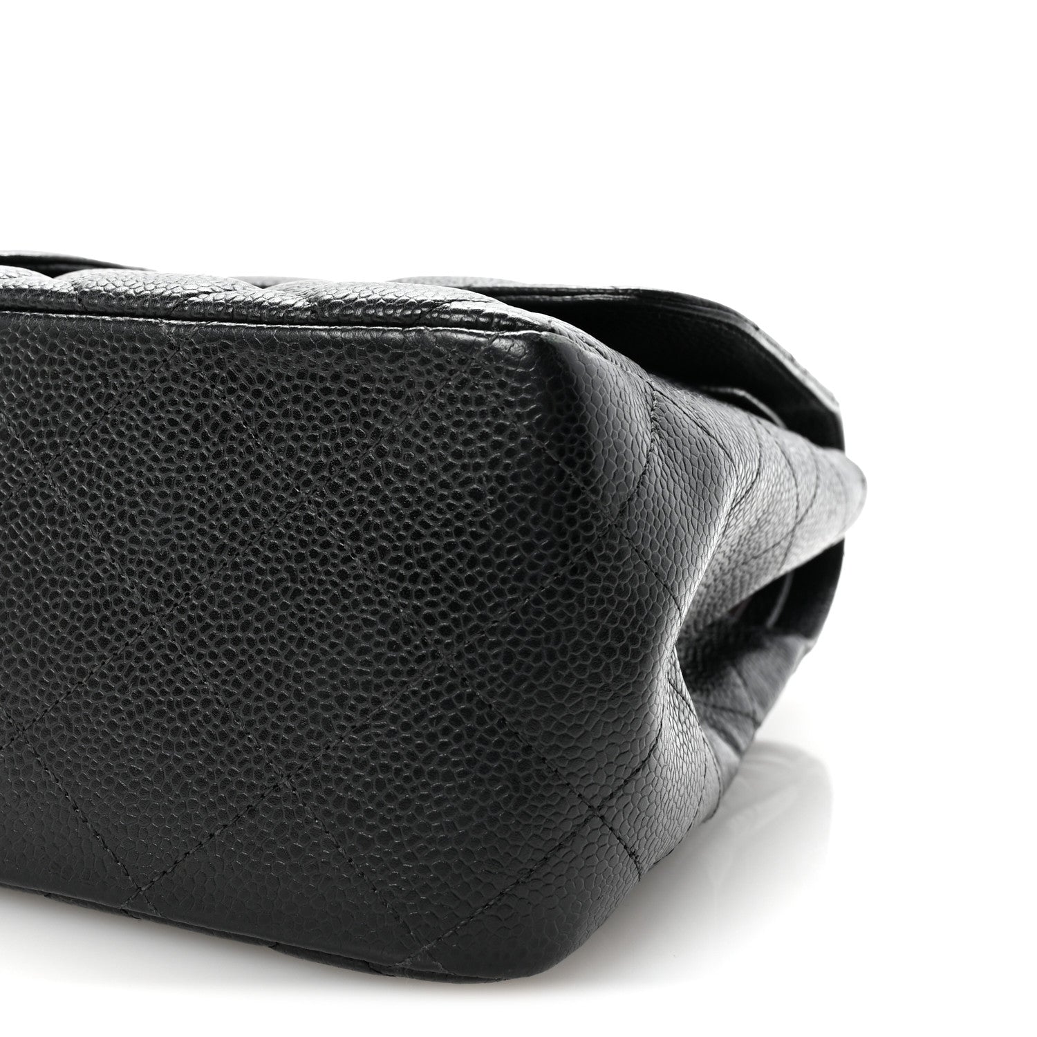 Caviar Quilted Jumbo Double Flap Black