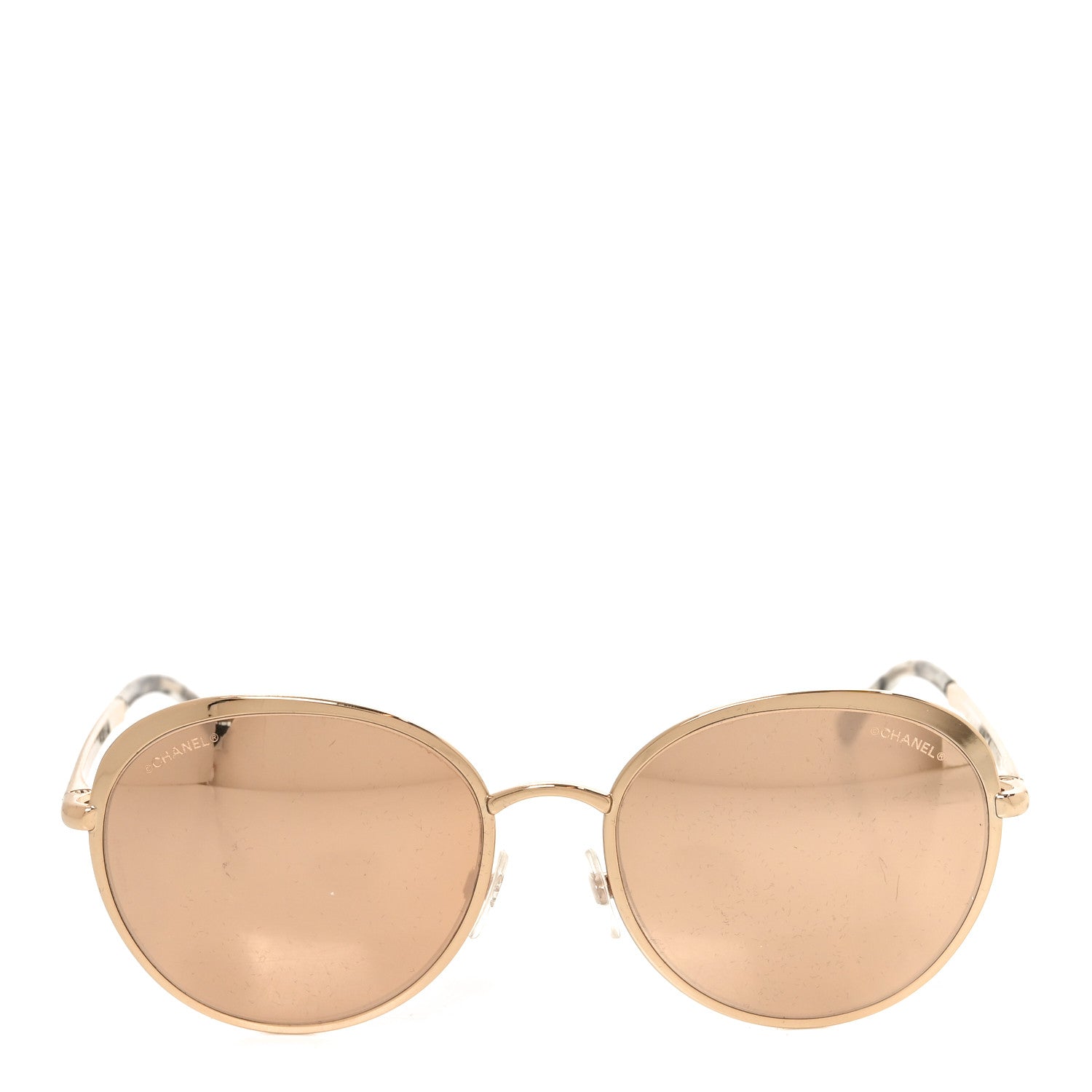 Round Mirror Sunglasses 4206 Gold