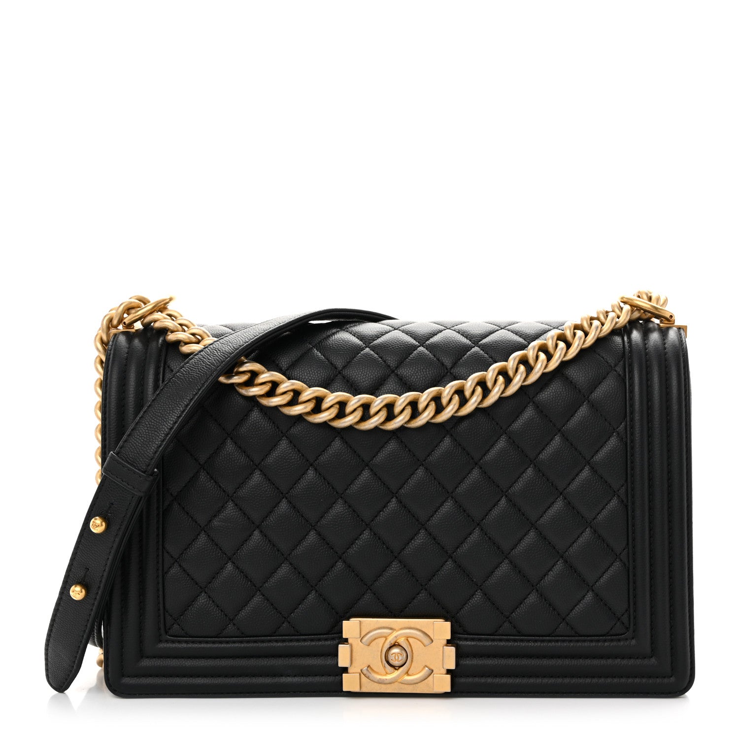Caviar Quilted New Medium Boy Flap Black