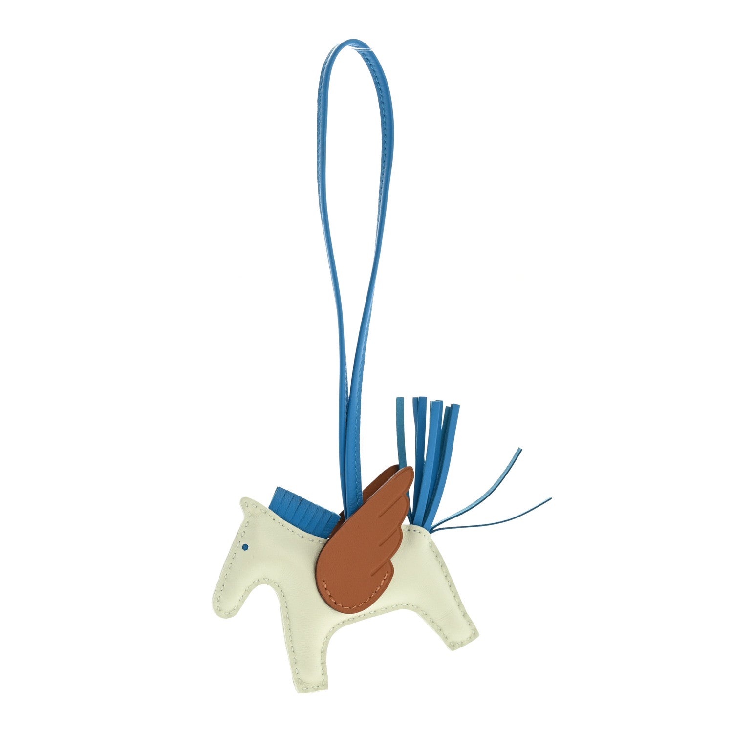 Milo Lambskin Grigri Rodeo Pegase Horse Bag Charm PM Vert Fizz Bleu Zanzibar Gold