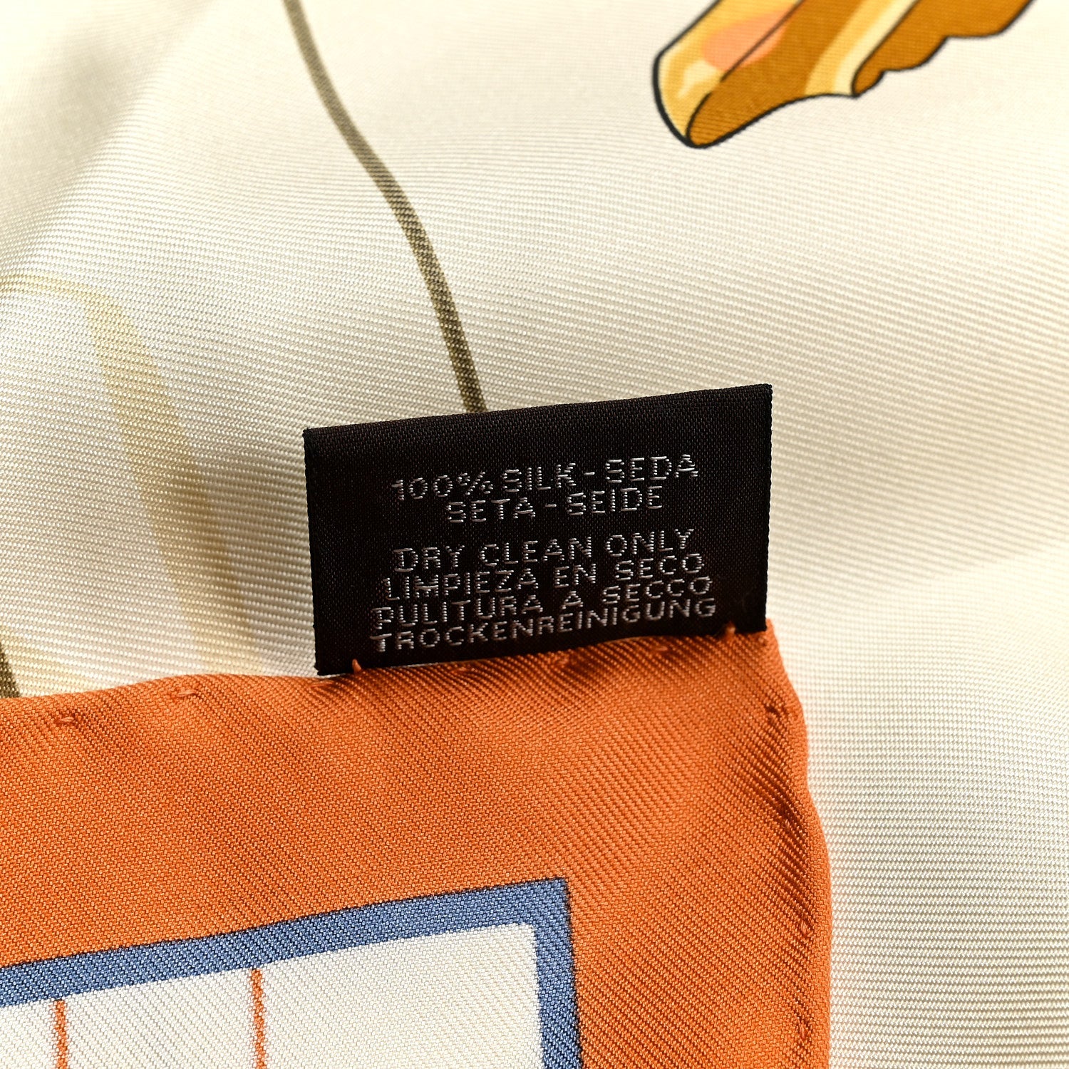 Silk Tous En Selle Scarf Orange Cjit Creme