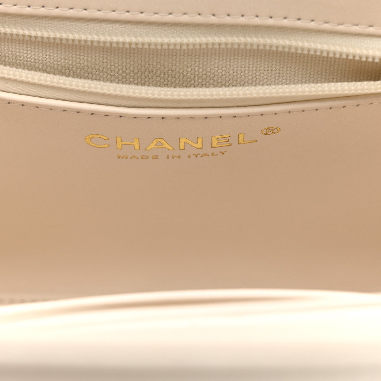 Shiny Aged Calfskin Quilted Nano Kelly Shopper White