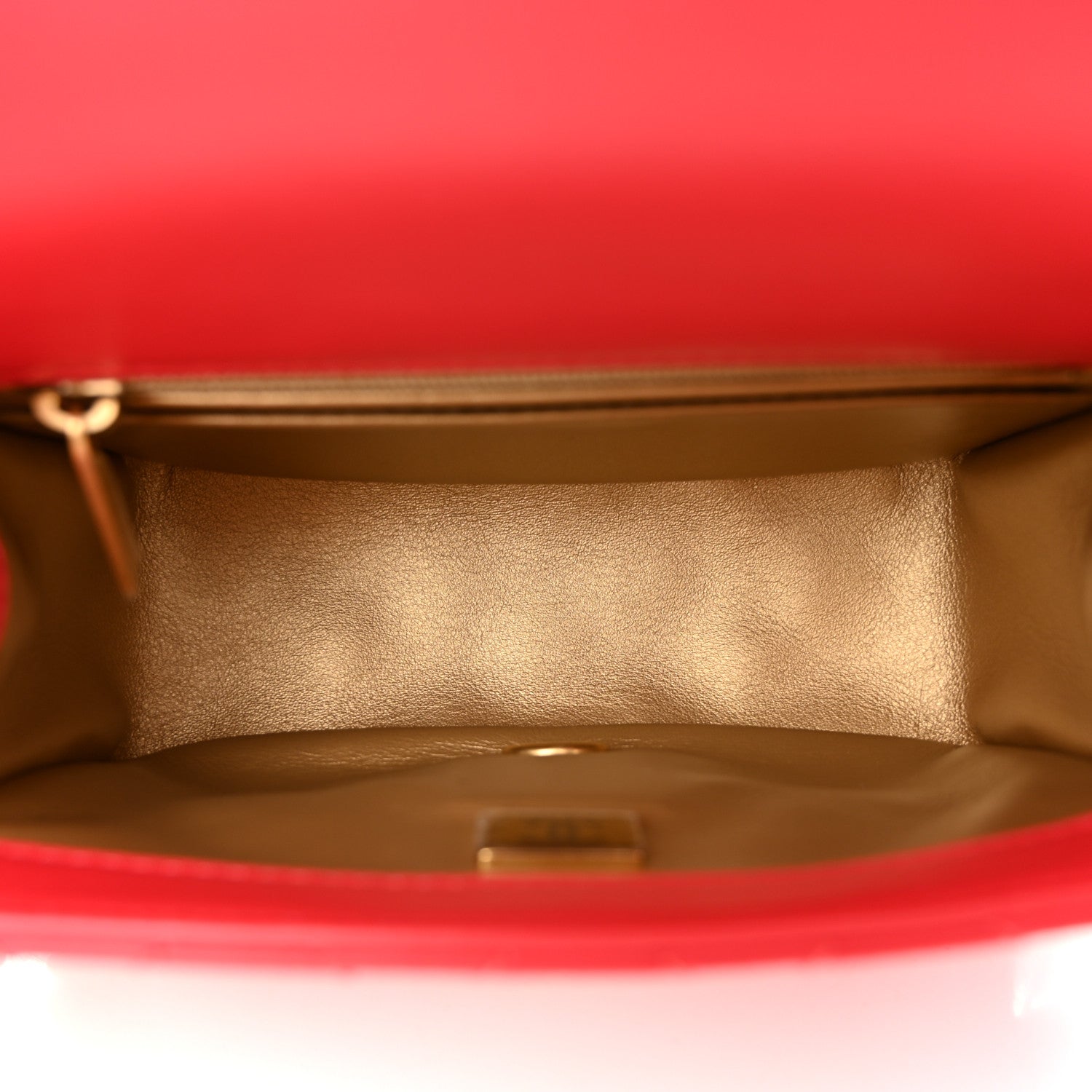 Lambskin Quilted Mini Pearl Crush Flap Red