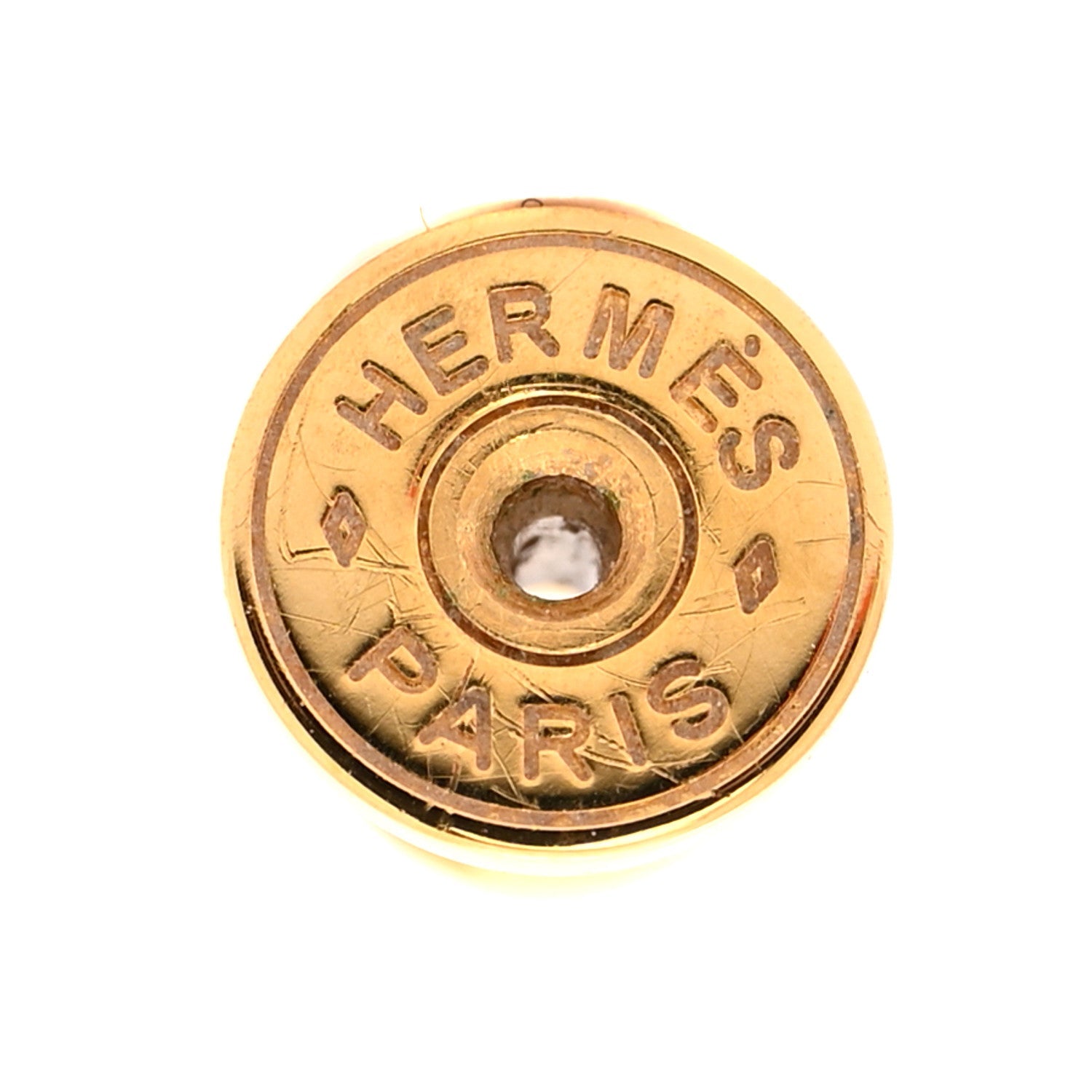 Gold Lacquered Mini Pop H Earrings Marron Glace