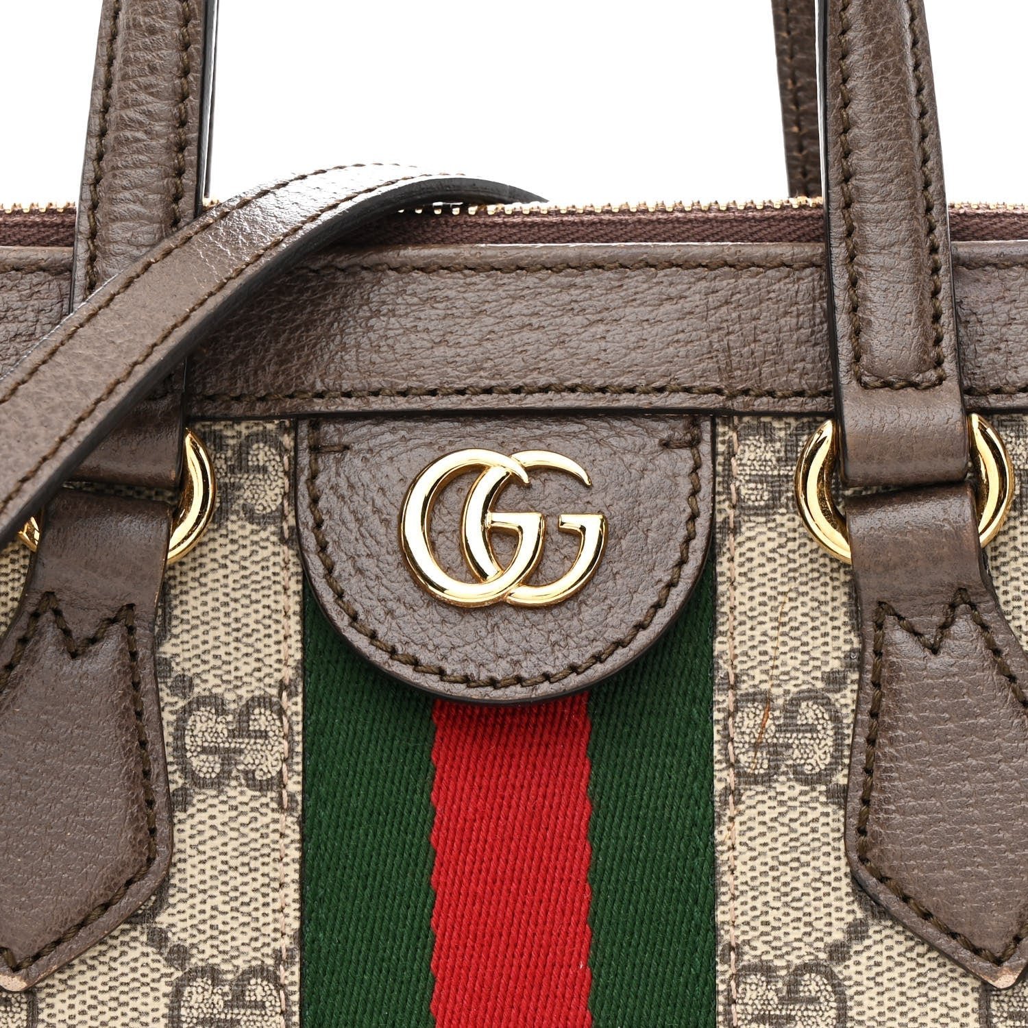 GG Supreme Monogram Small Ophidia Tote Bag Brown