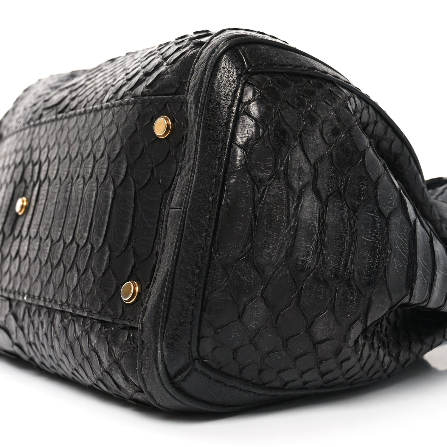 Snakeskin Medium GG Running Tote Black