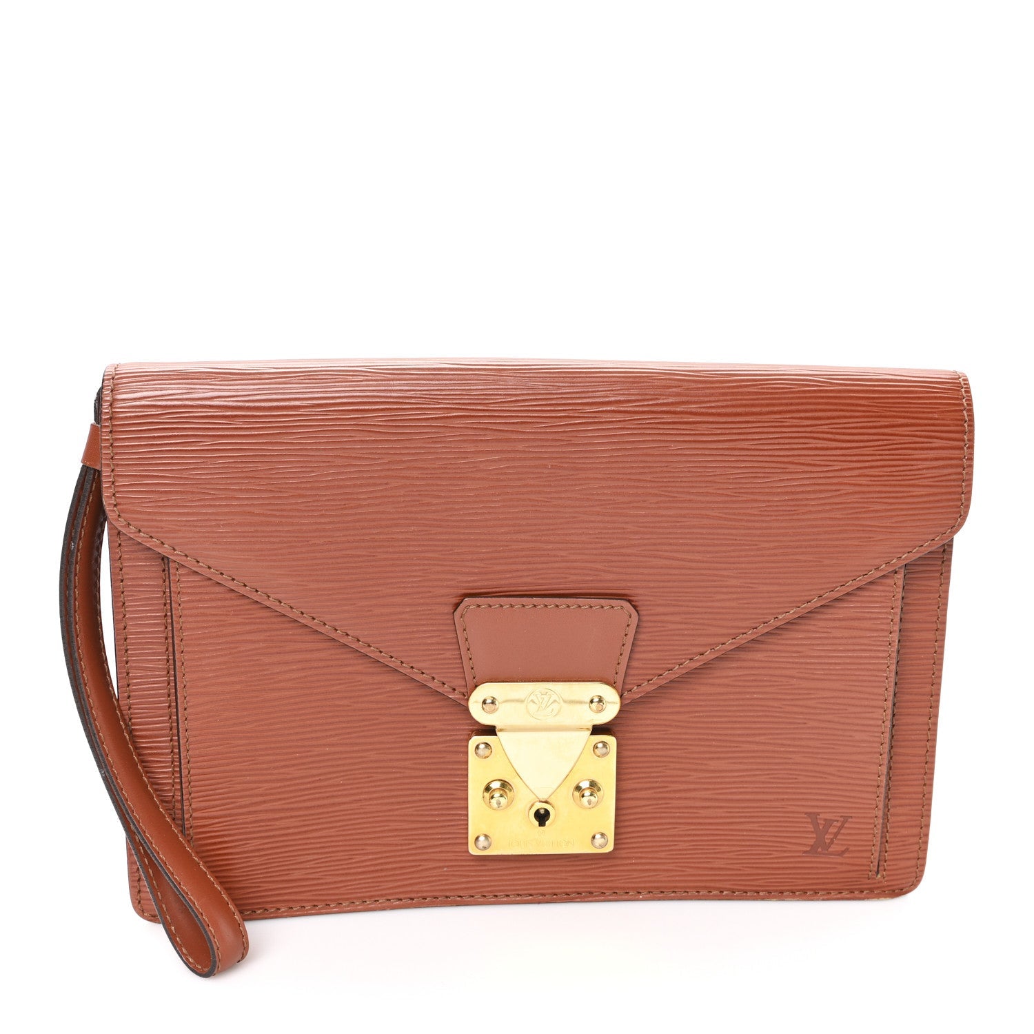 Epi Pochette Sellier Dragonne Clutch Fawn