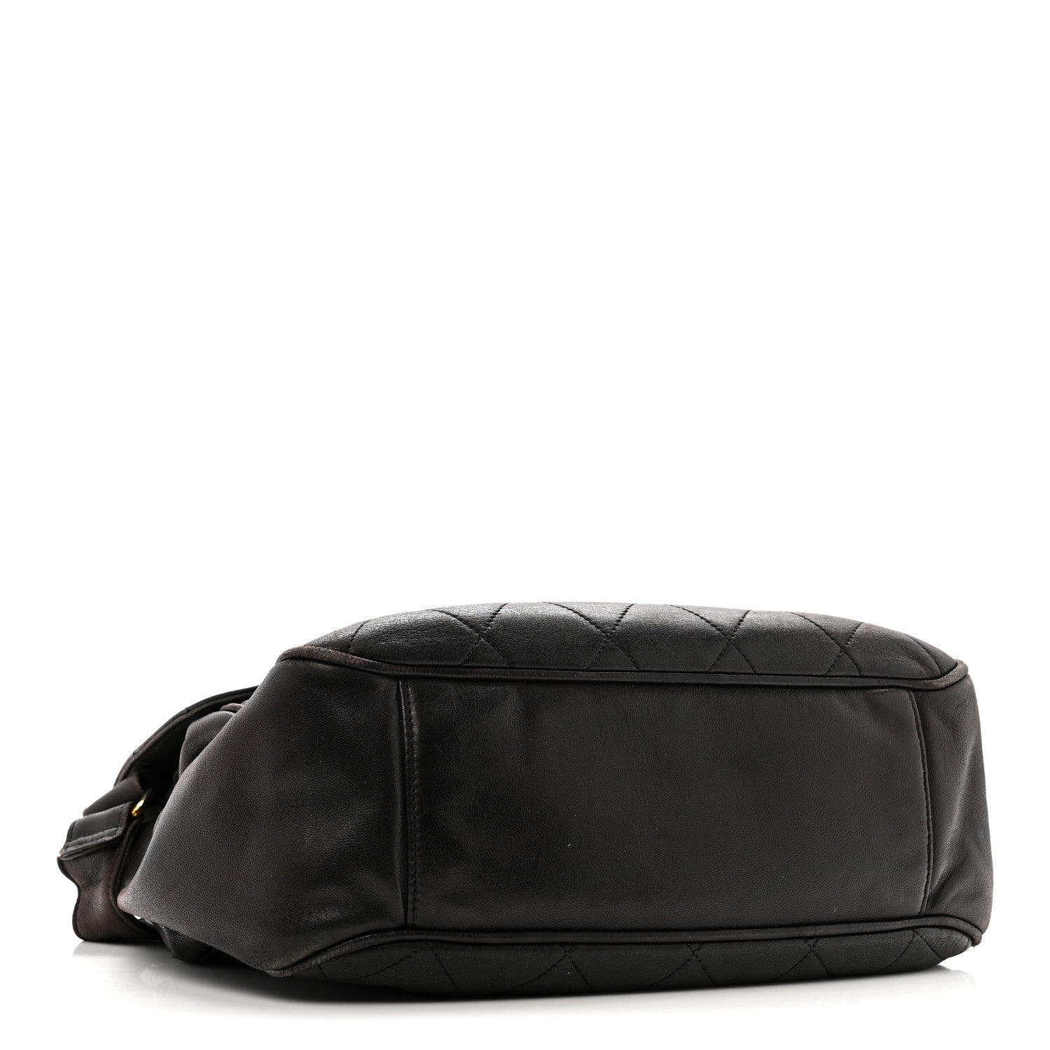 Lambskin Quilted Flap Shoulder Bag Black