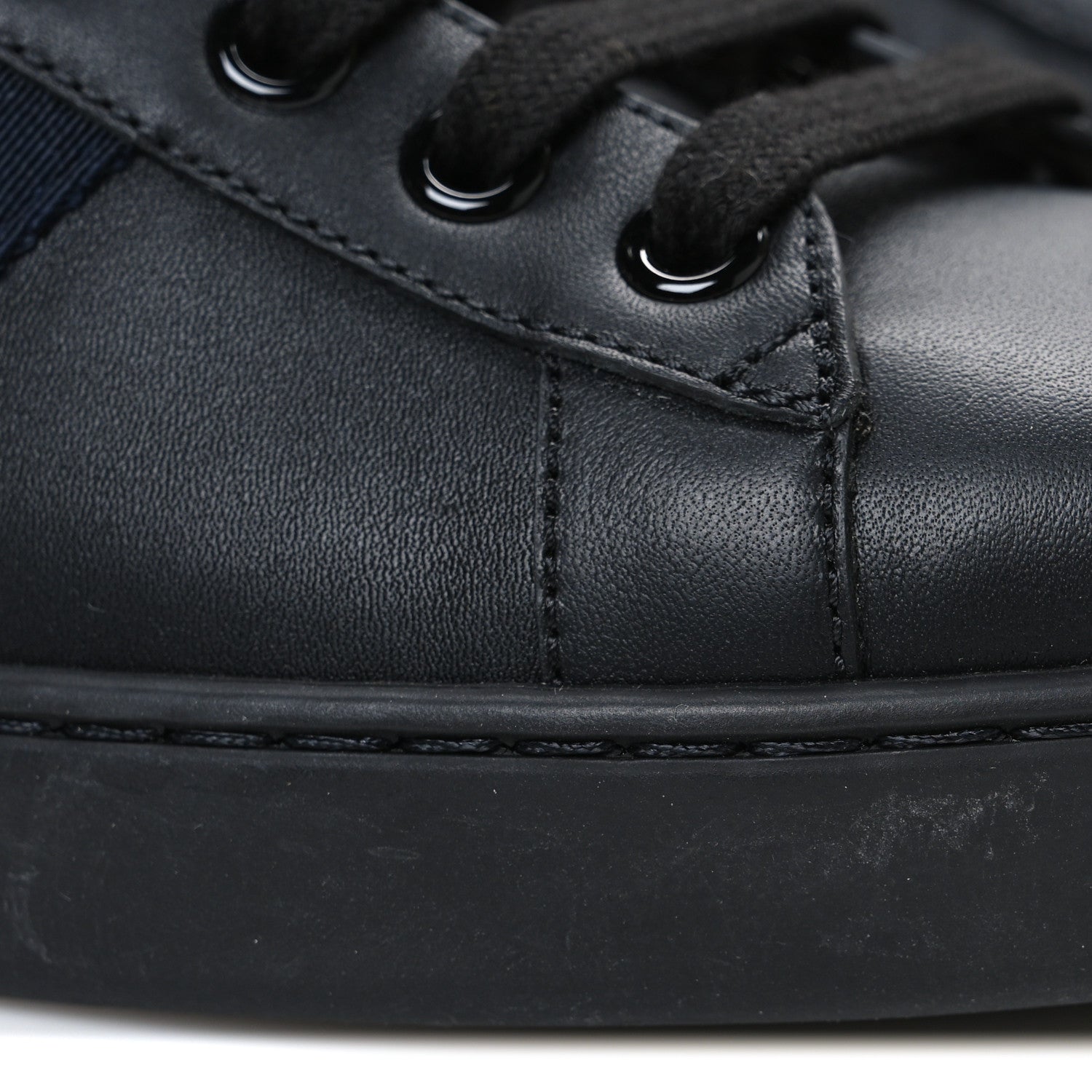 Miro Soft Calfskin Laminated Ayers Web Bee Embroidered Mens Ace Sneakers 6 Black Red Flame Night