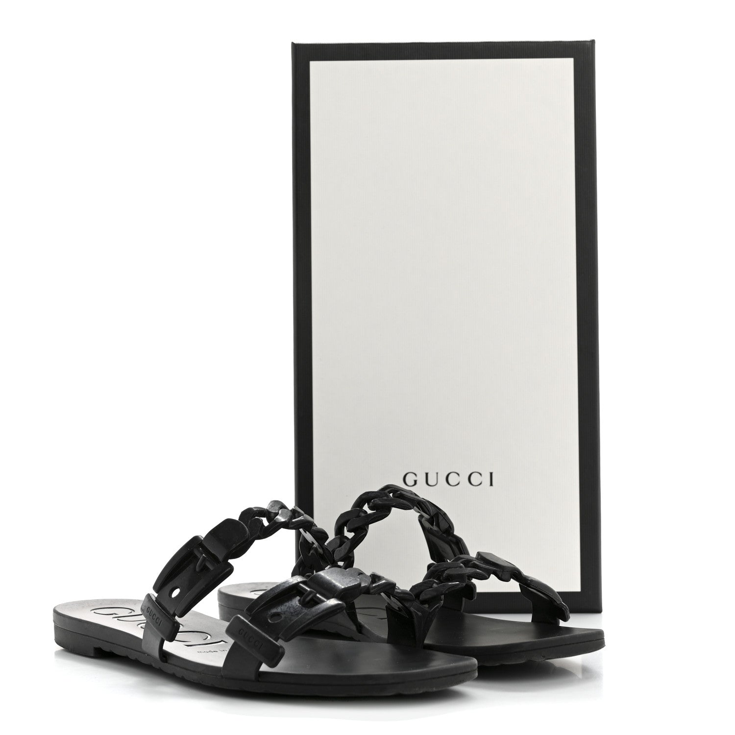 Rubber Womens Slide Sandals 38 Black