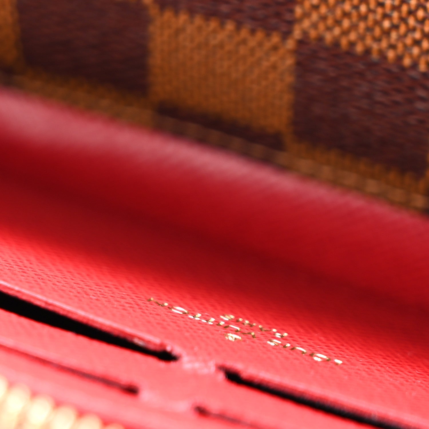 Damier Ebene Clemence Wallet Cherry