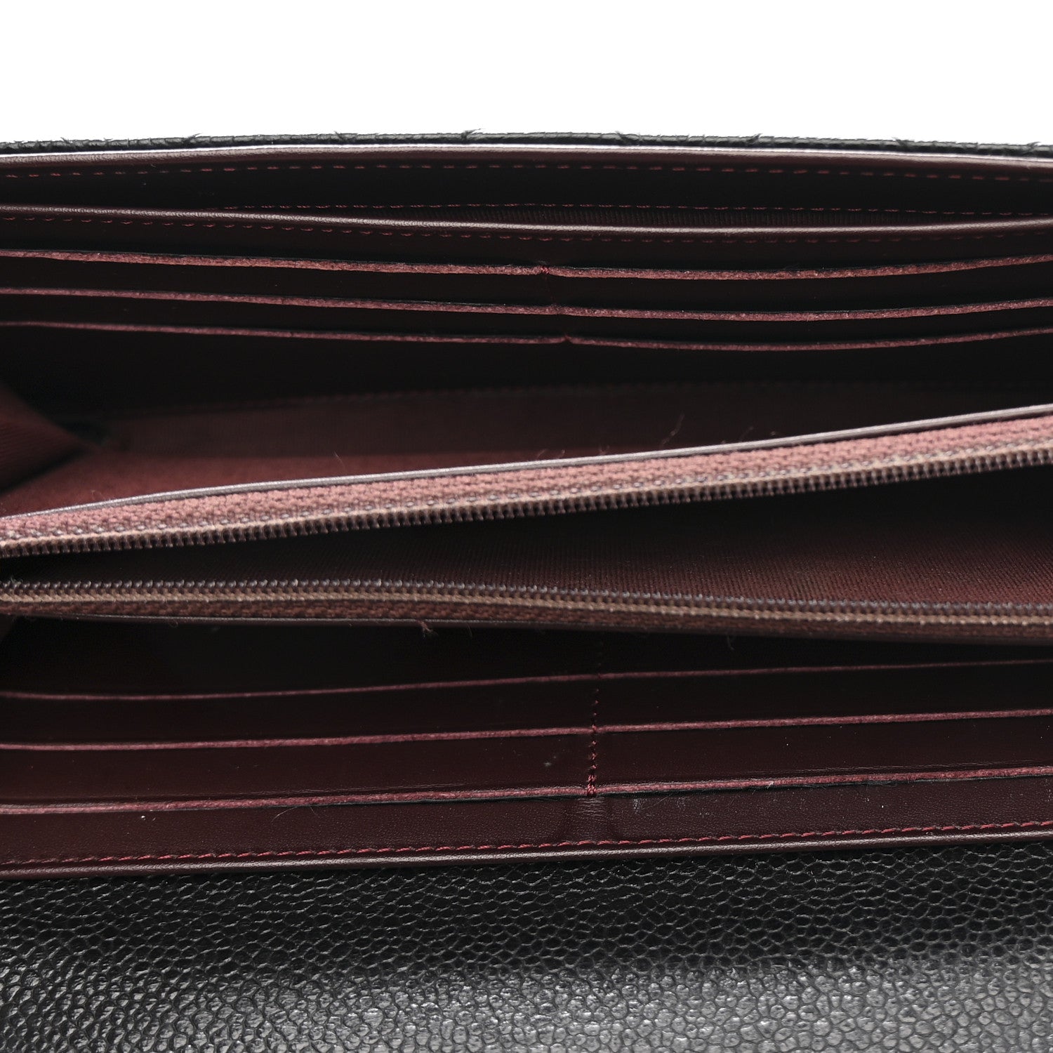 Caviar Quilted Large Gusset Flap Wallet Black