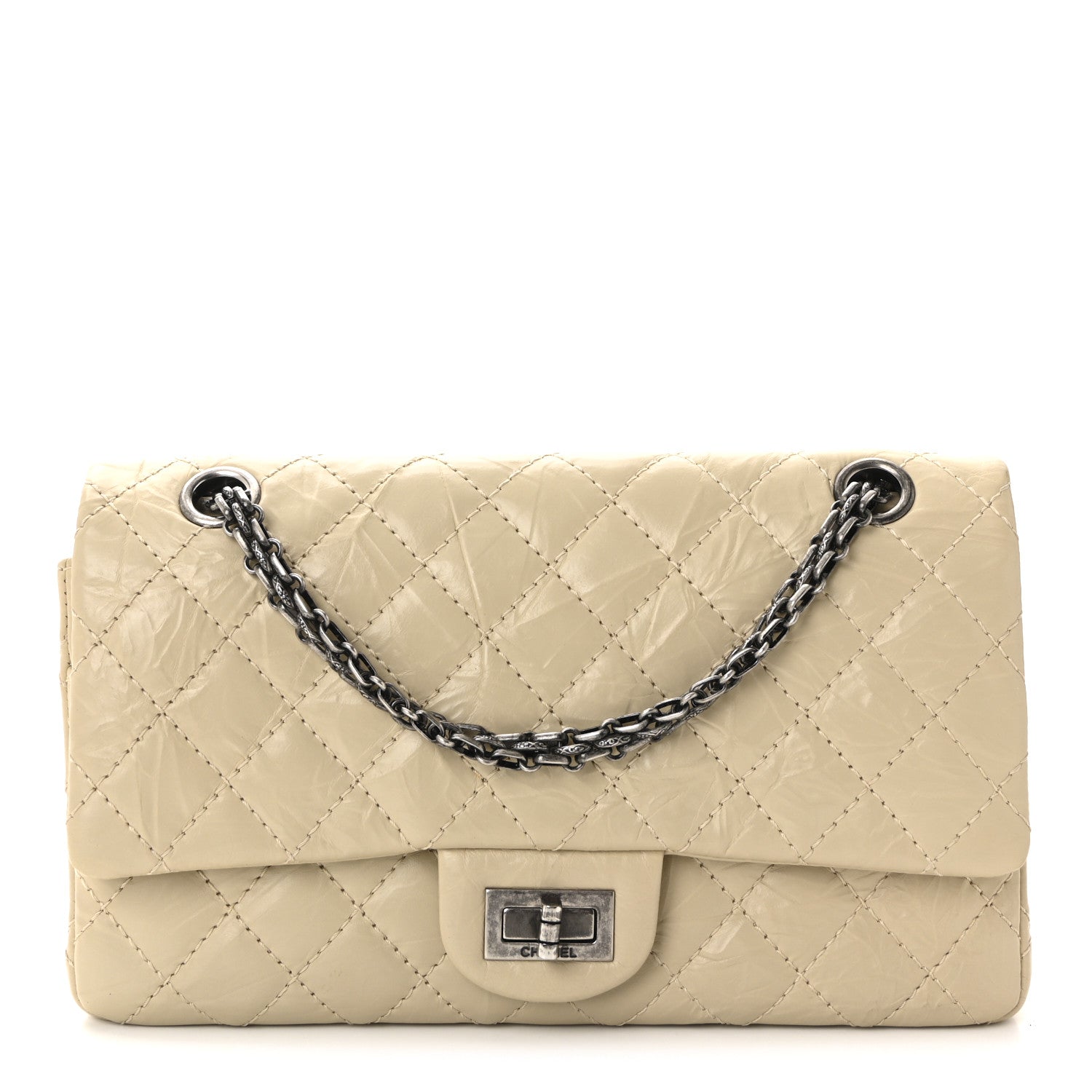 Aged Calfskin Quilted 2.55 Reissue 225 Flap Light Beige
