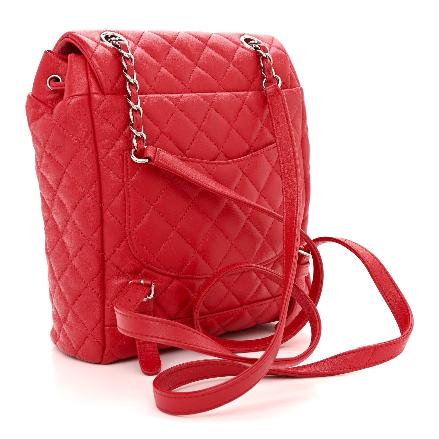 Lambskin Quilted Small Urban Spirit Backpack Red