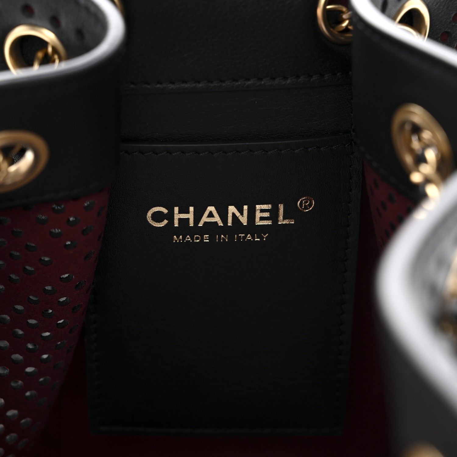 Perforated Calfskin Quilted Small Chanel 25 Handbag Black