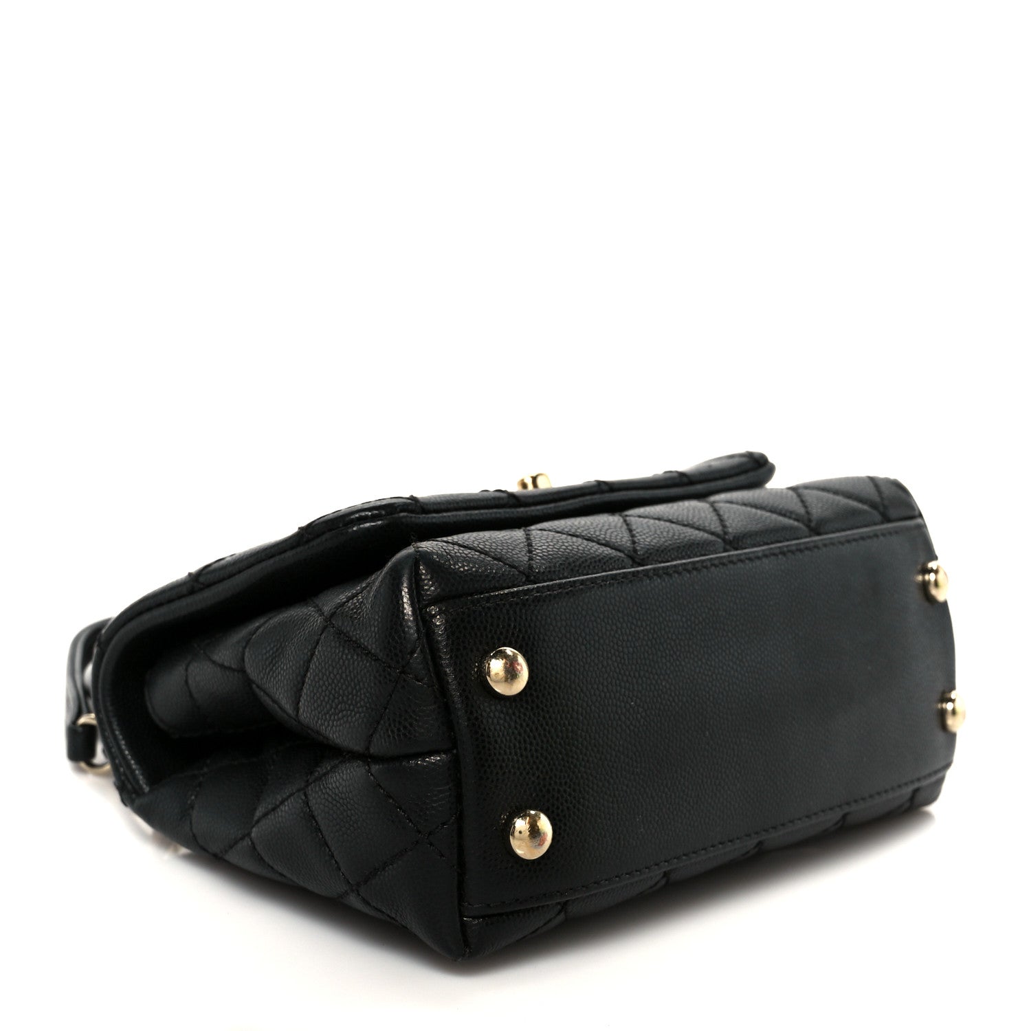 Caviar Quilted Extra Mini Coco Handle Flap Black