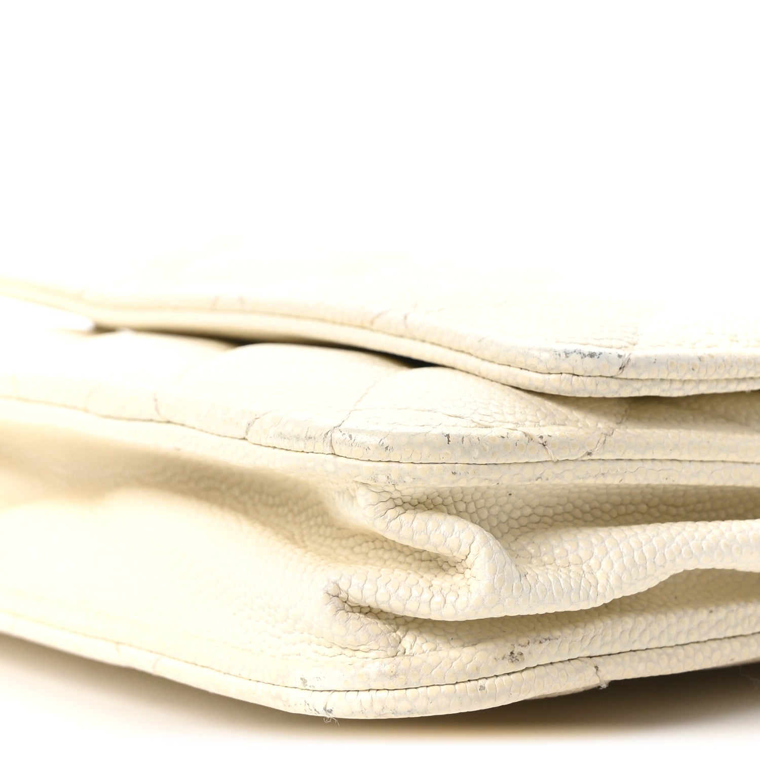 Caviar Quilted Wallet On Chain WOC White