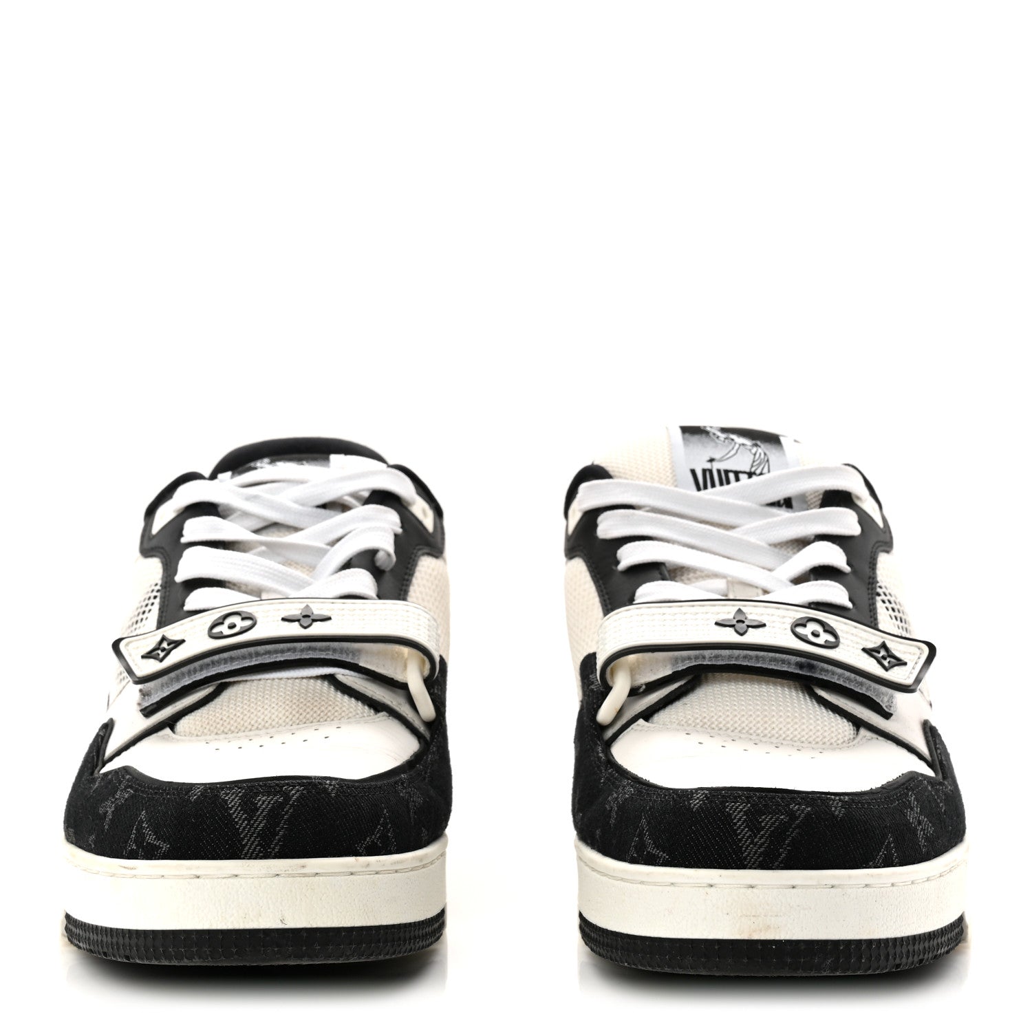 Denim Mens LV Calfskin Mesh Skate Sneaker 8 Black