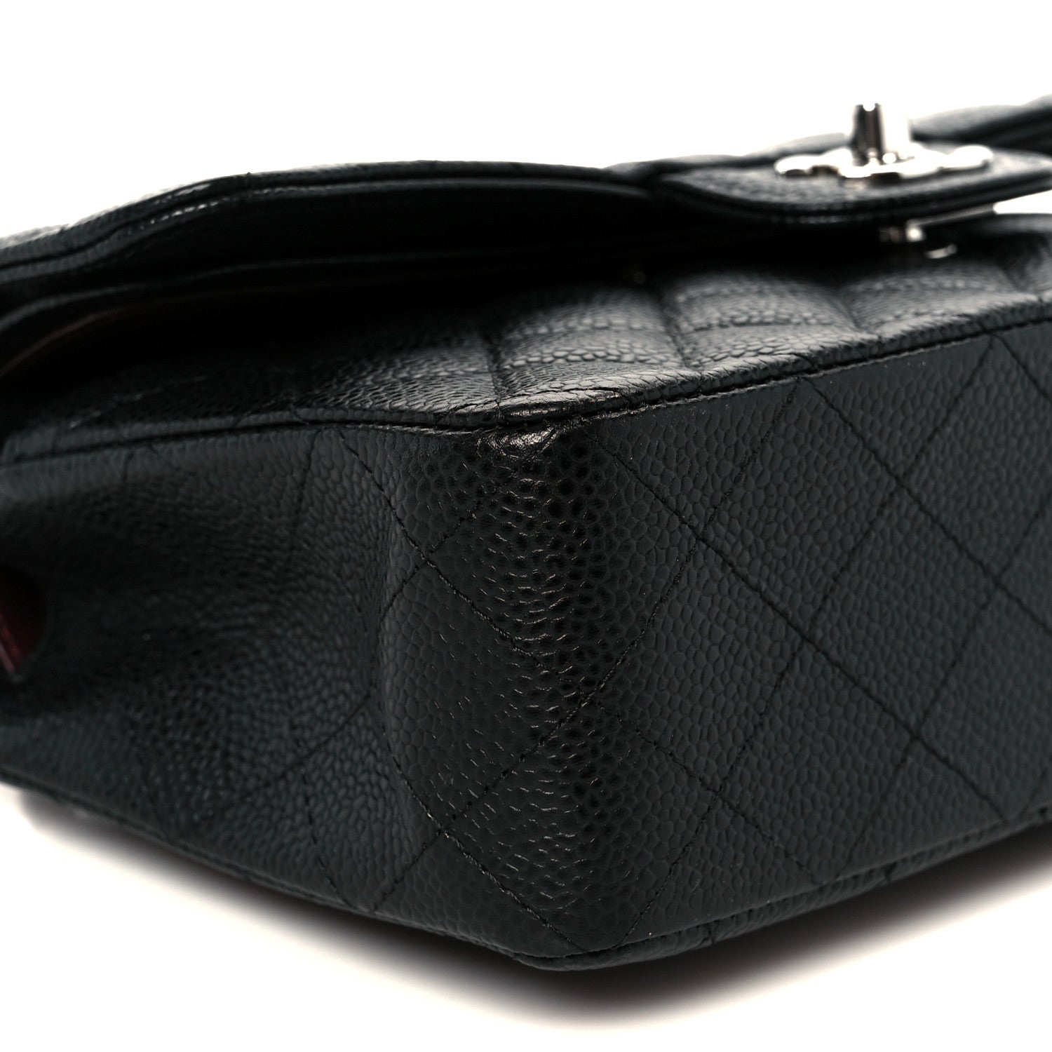 Caviar Quilted Small Double Flap Black