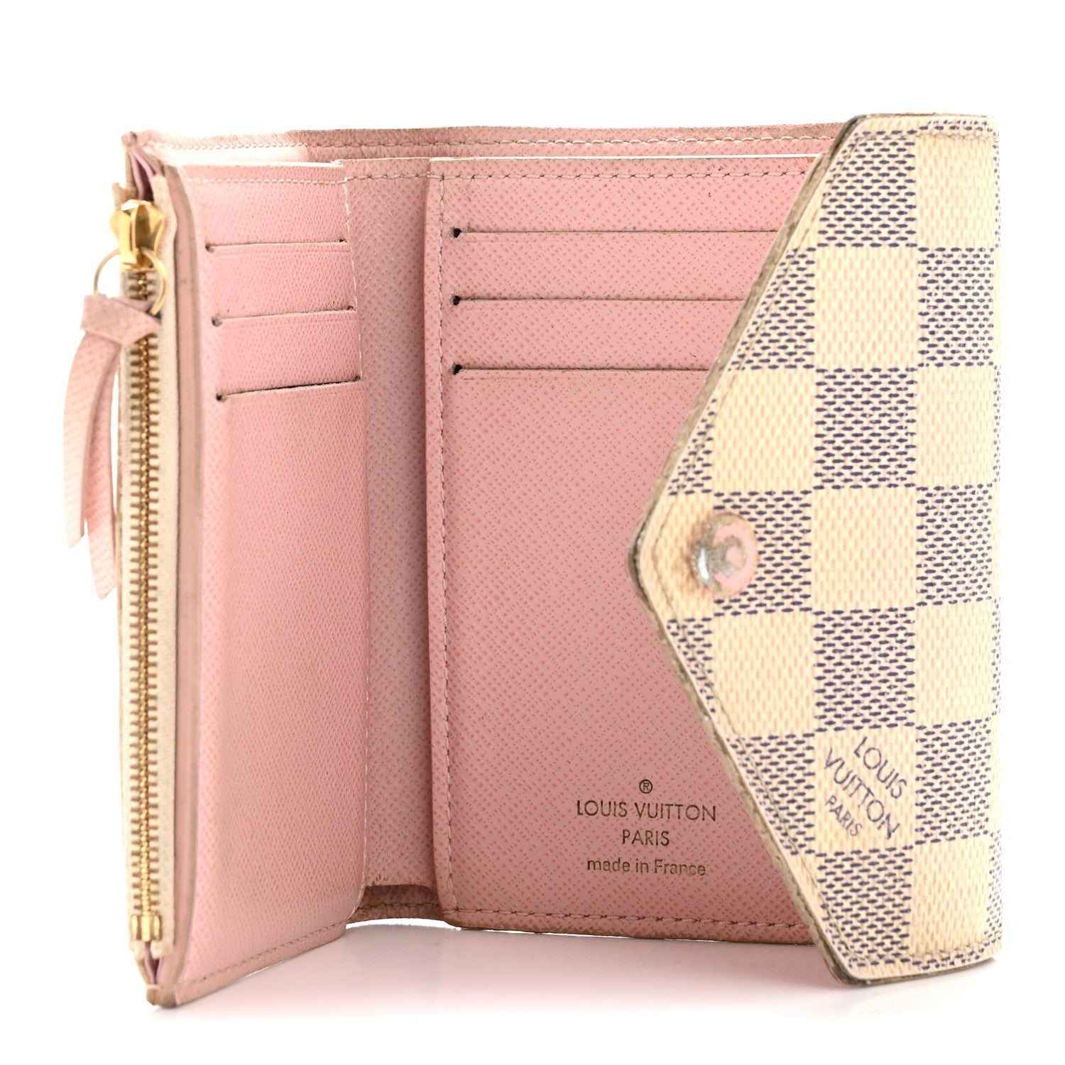 Damier Azur Victorine Wallet Rose Ballerine