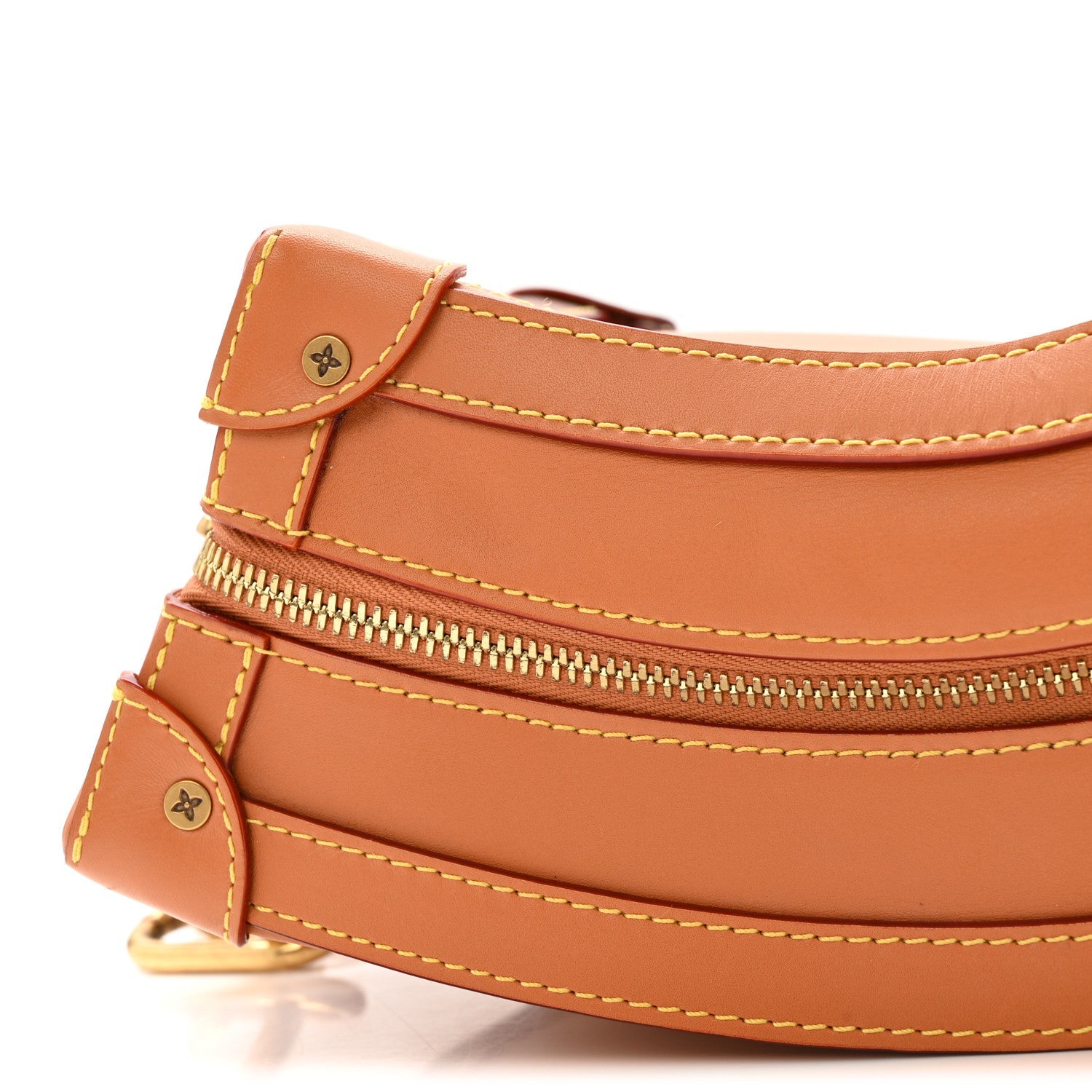 Cowhide Curved Soft Trunk Tan