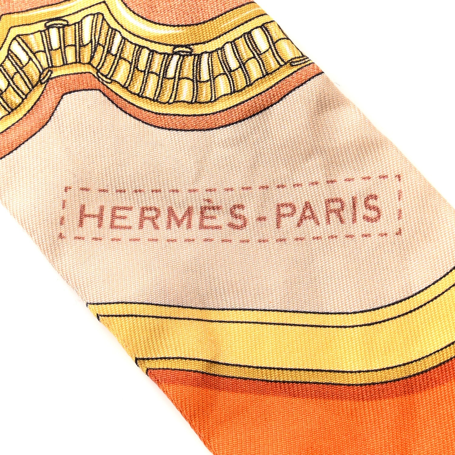 Silk Grand Apparat Twilly Beige Orange Jaune
