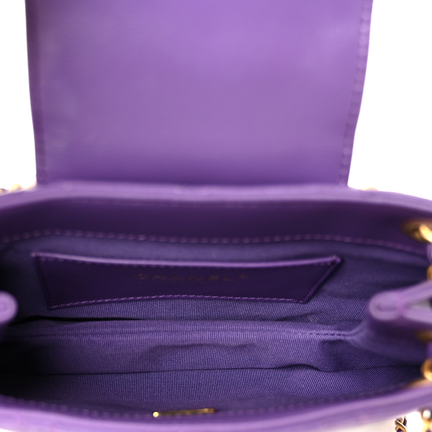 Lambskin Quilted Small Messenger Bag Purple
