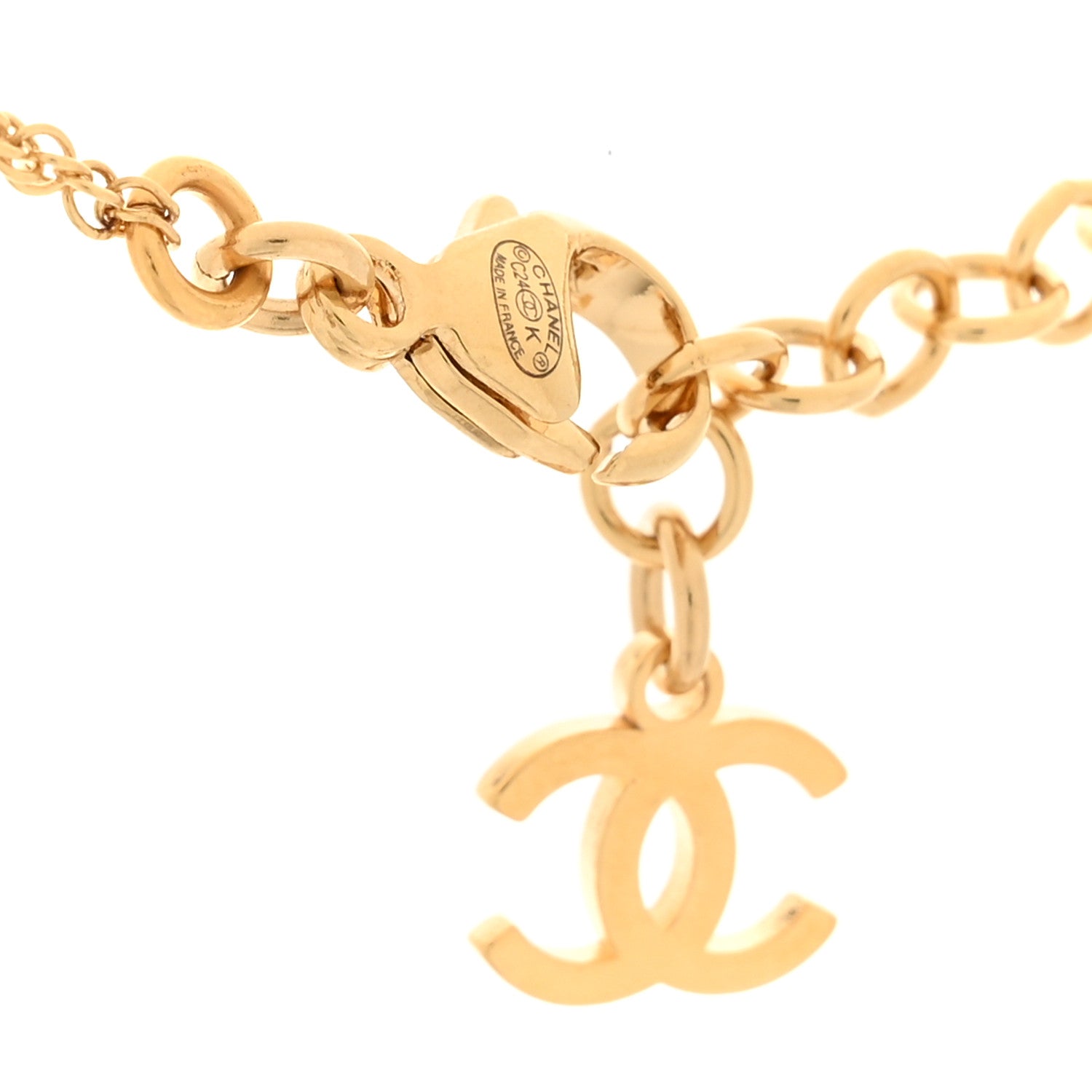 Metal Lace Resin Glass CC Heart Necklace Gold Black
