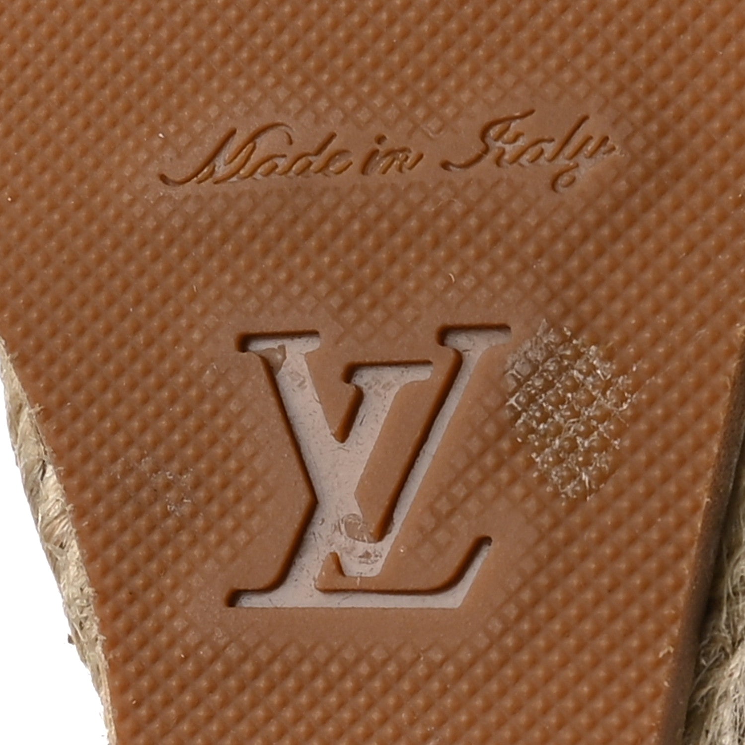 Metallic Monogram Calfskin Studded Wedge Sandals 35 Gold