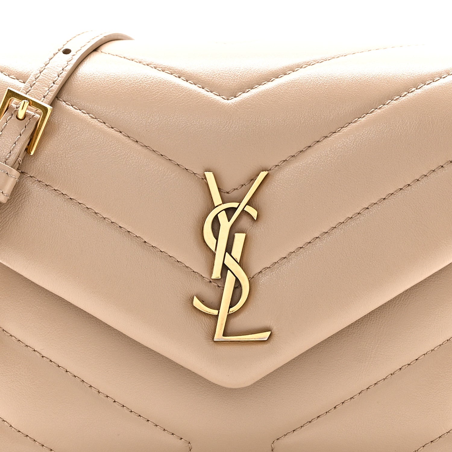 Calfskin Y Quilted Monogram Toy Loulou Crossbody Bag Dark Beige