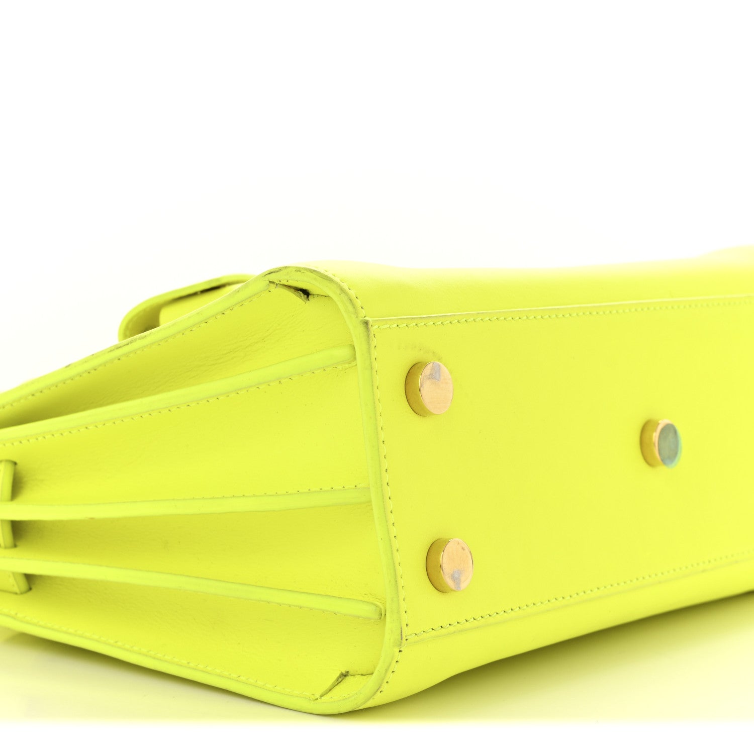 Calfskin Nano Sac De Jour Neon Yellow