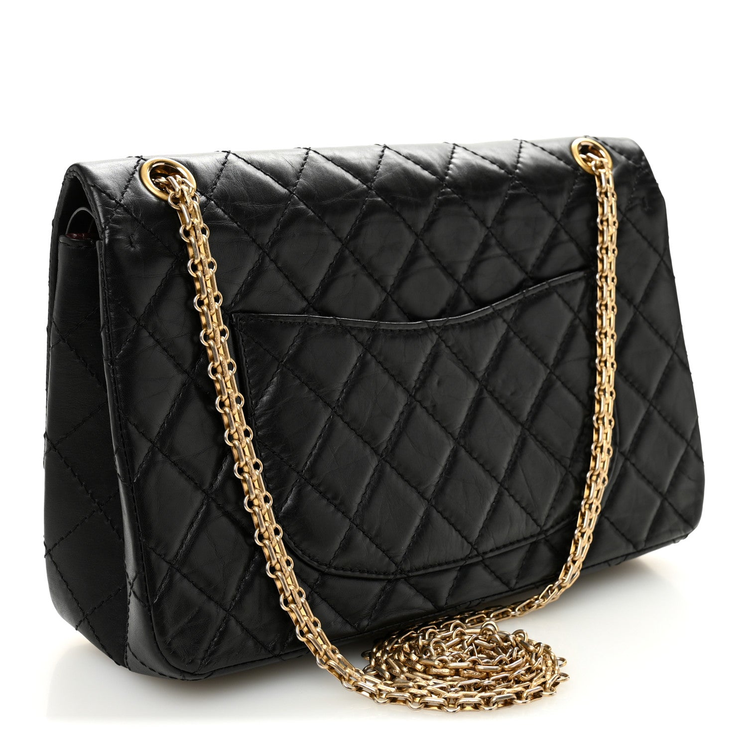 Aged Calfskin Quilted 2.55 Reissue 226 Flap Black