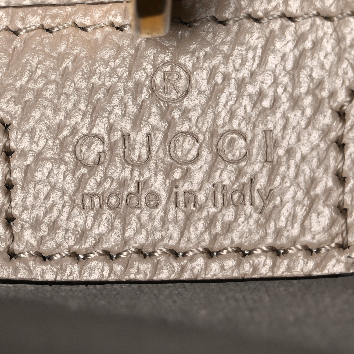 GG Supreme Monogram Textured Dollar Calfskin Small Retro Interlocking G Tote Bag Beige Mystic White Oatmeal