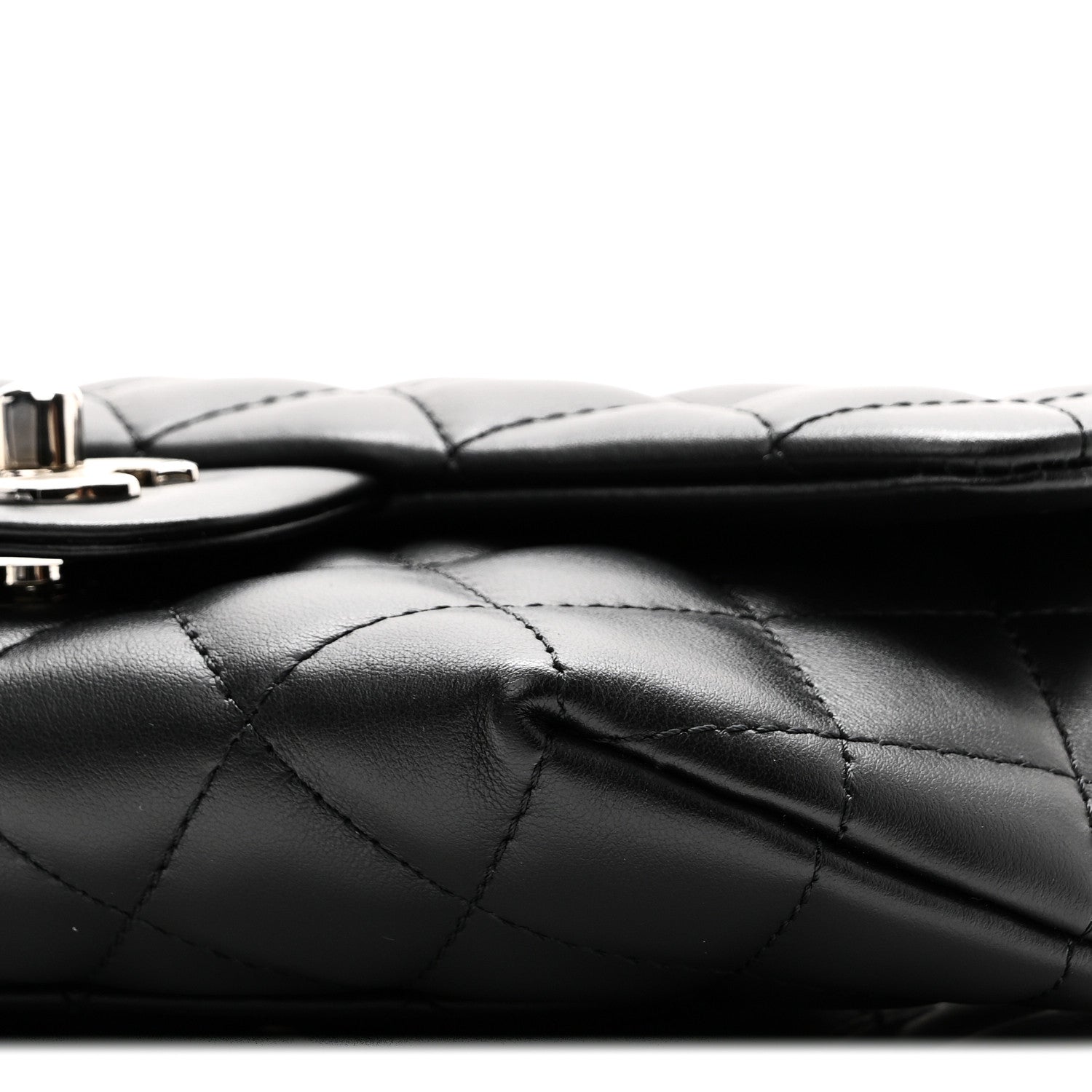 Calfskin Quilted CC Uniform Flap Belt Bag Black