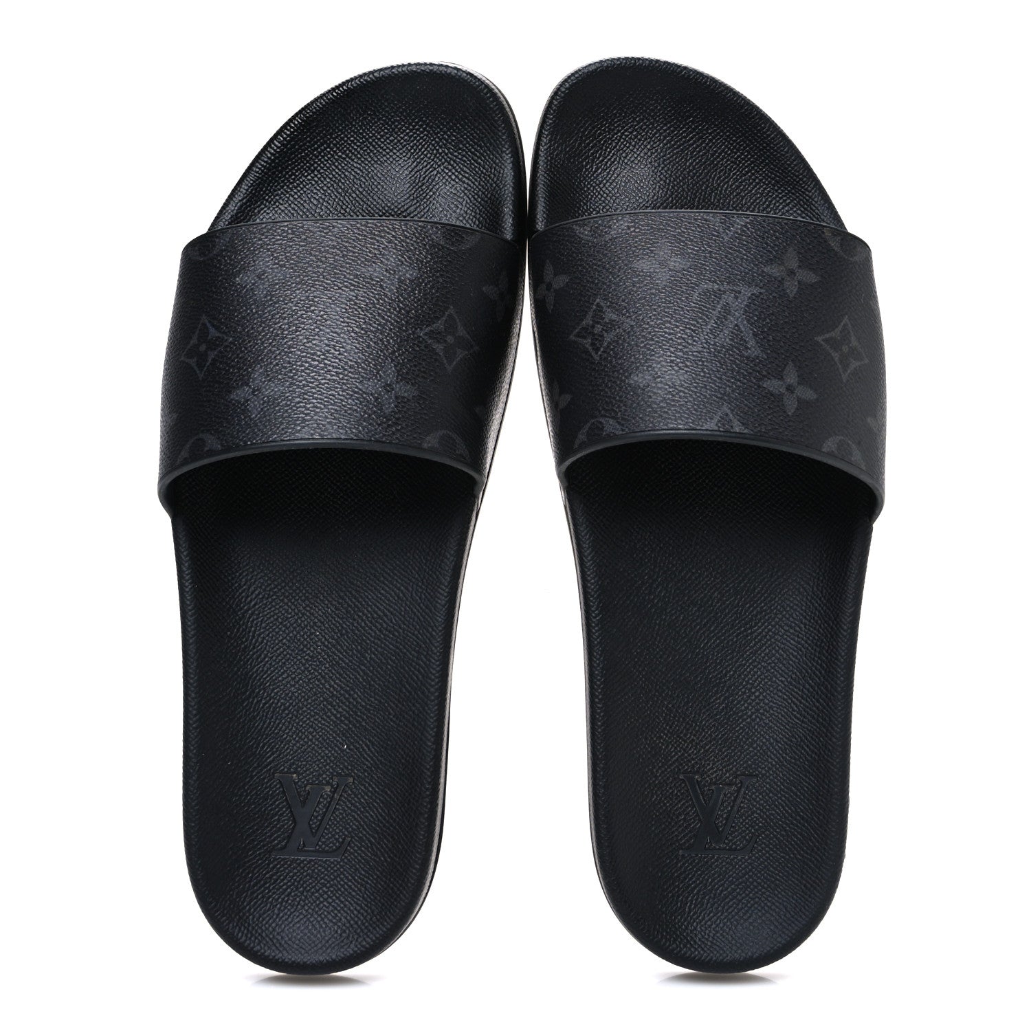 Rubber Monogram Eclipse Mens Waterfront Mules 9 Black