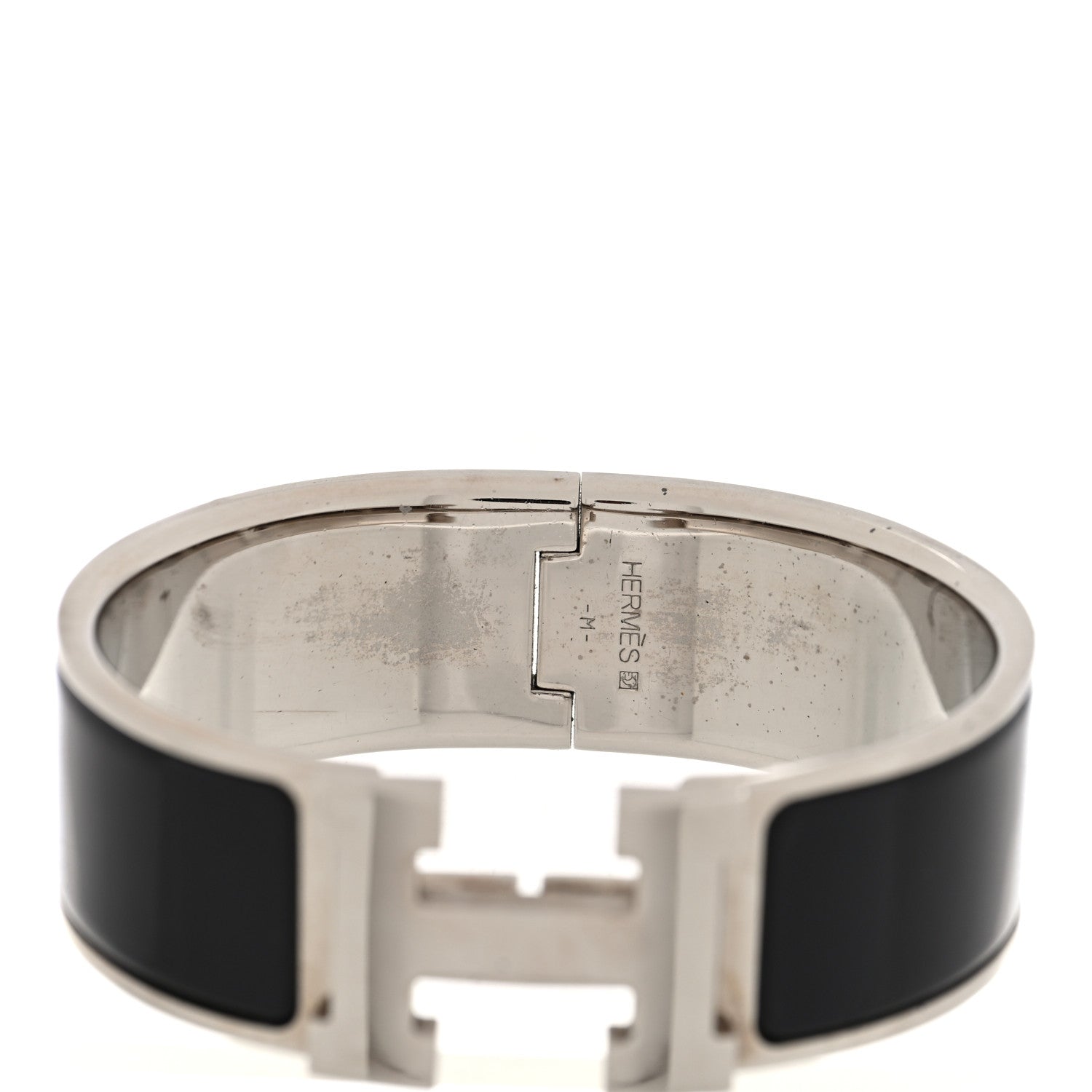Enamel Wide Clic Clac H Bracelet GM Black