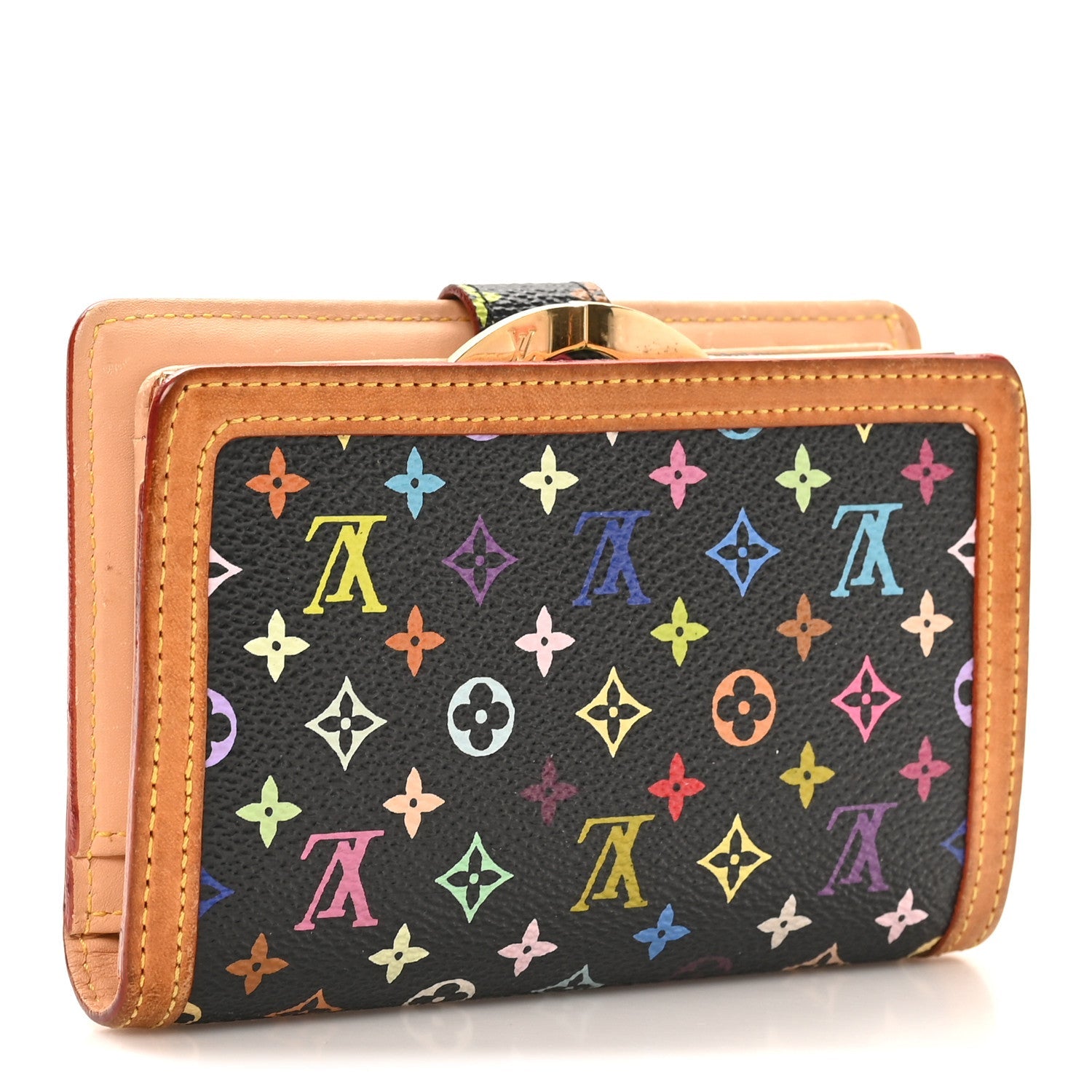 Monogram Multicolor French Purse Wallet Black