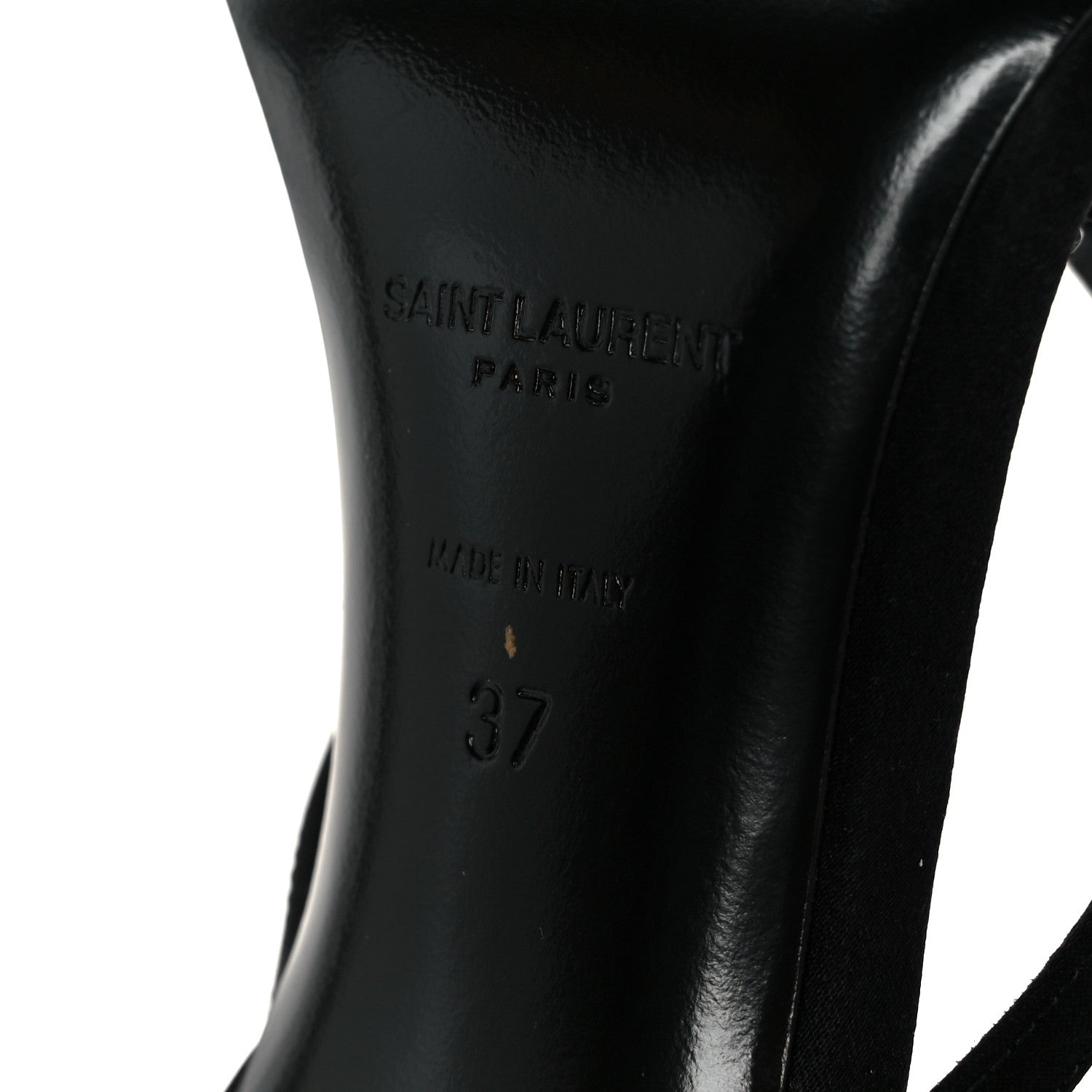 Crepe Satin Crystal Nadja 105 Ankle Strap Sandals 37 Black