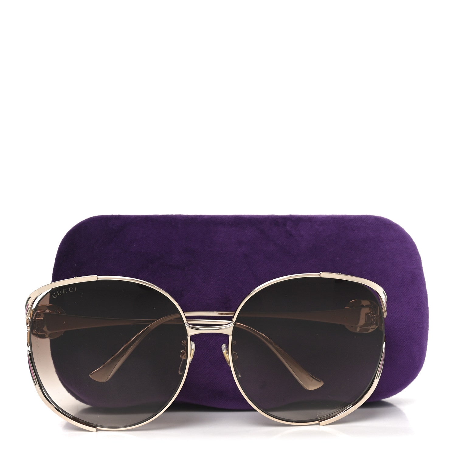 Metal Oversized Round Frame GG0225S Sunglasses Green Pink